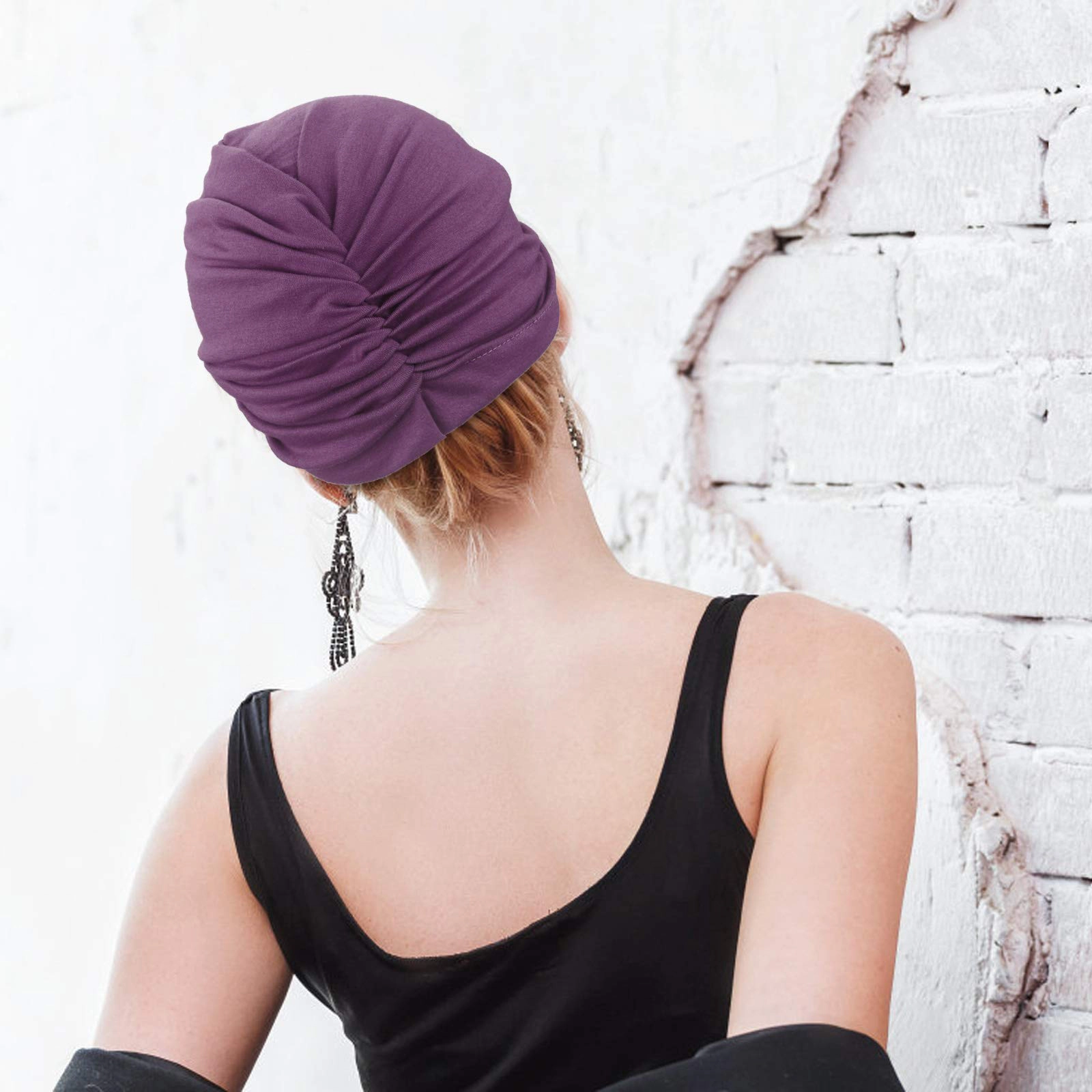 PIGFDK 5 Pack Knotted Headwraps For Women Turbannotted Beanie Hair Covers