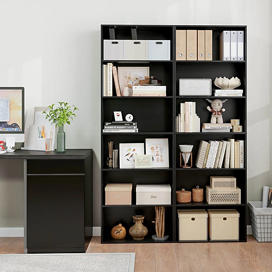 Costway 70" Tall 6-Tier Bookcase with 6 Open Shelves Anti-Toppling Kits for Living Room Natural