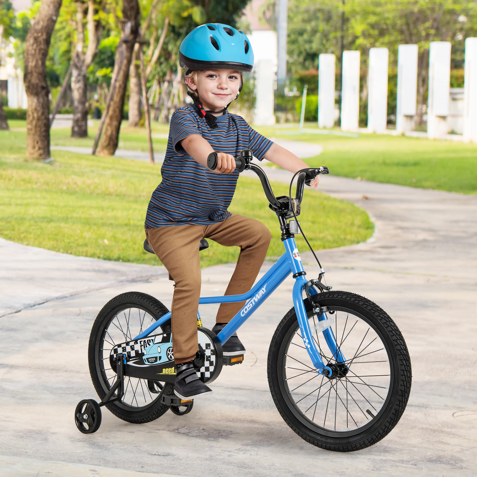 LJG 12 Inch Kids Bike with Removable Training Wheels for Aged 3-4 Years Old