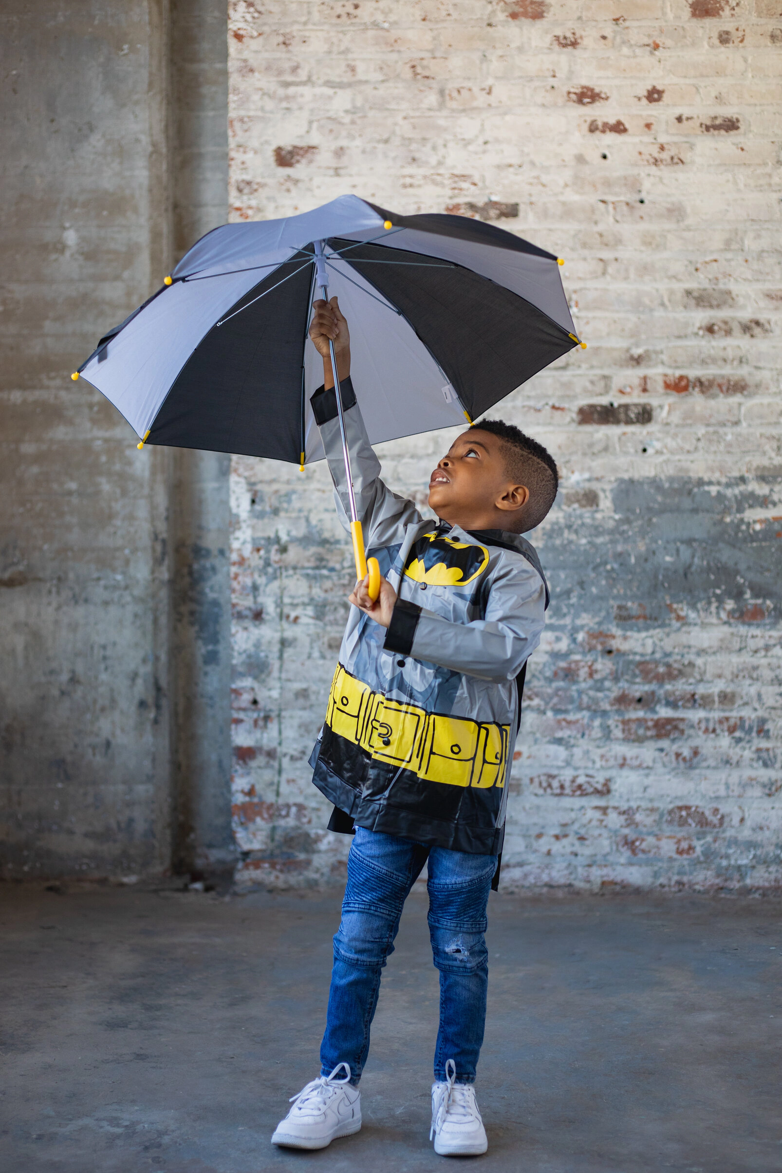 DC Comics Justice League Cosplay 3-Piece Rain Jacket and Umbrella Set