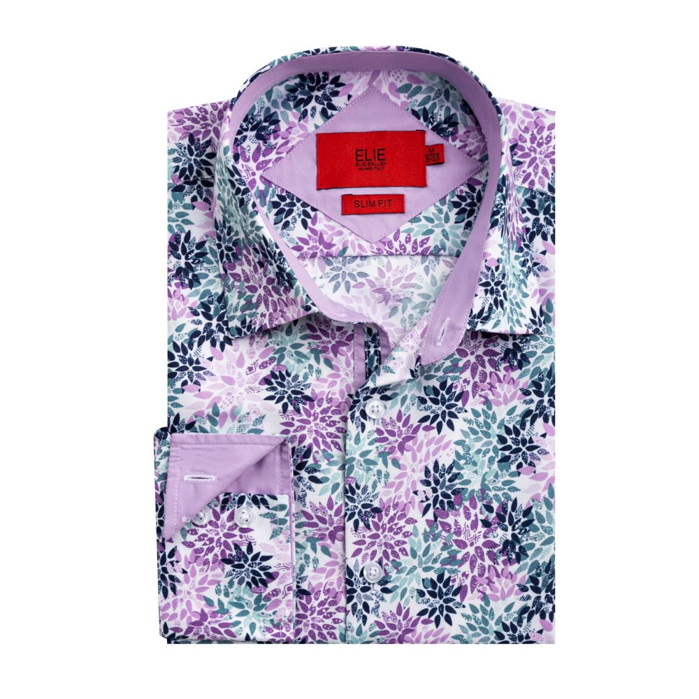 Elie Balleh Boys Slim Fit Boys' Floral Sport Shirt