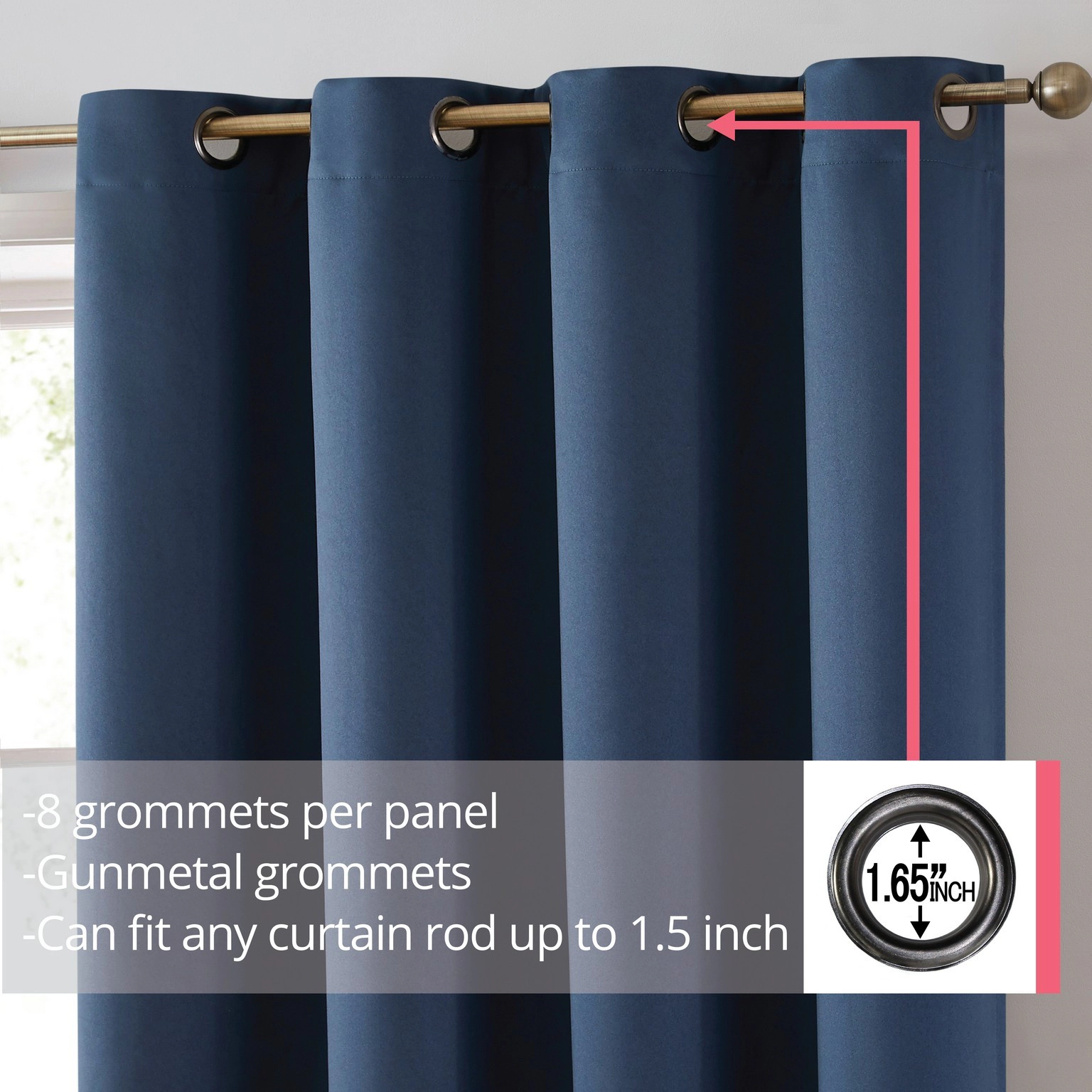 HLC.ME Laurance 100% Blackout Curtains - Privacy Insulated Curtains, Room Decor Curtain Panels, Set of 2