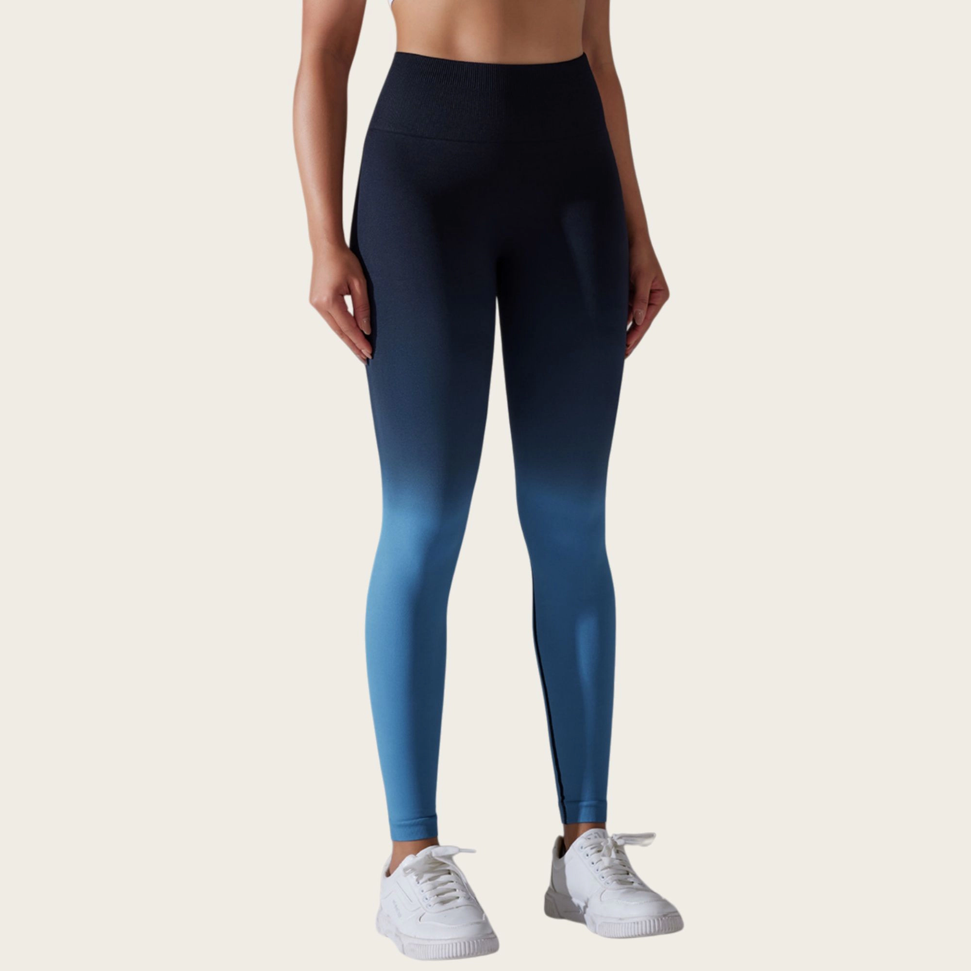 Anna-Kaci Active Women's High-Waisted Gradient Leggings Seamless Yoga Workout Pants Compression Tights