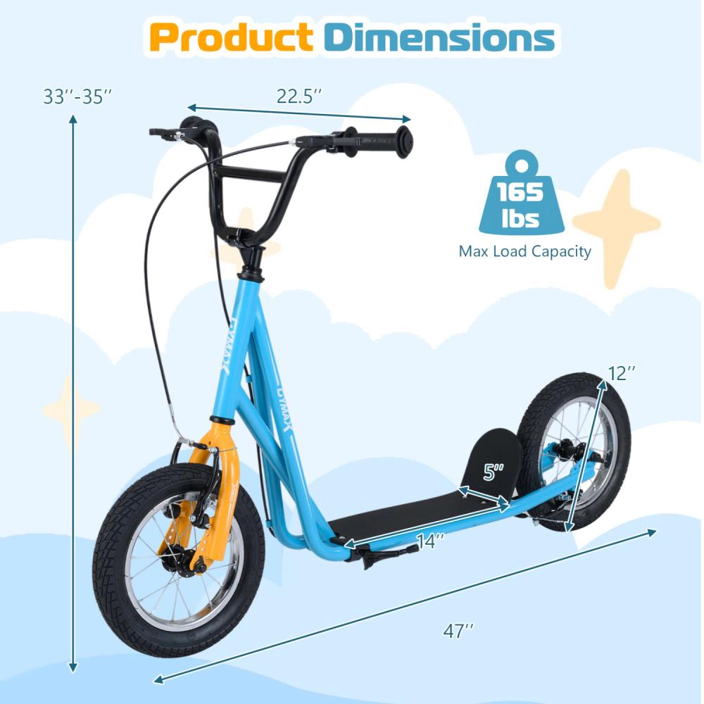 Hivvago Height Adjustable Kid Kick Scooter with Air Filled Wheel