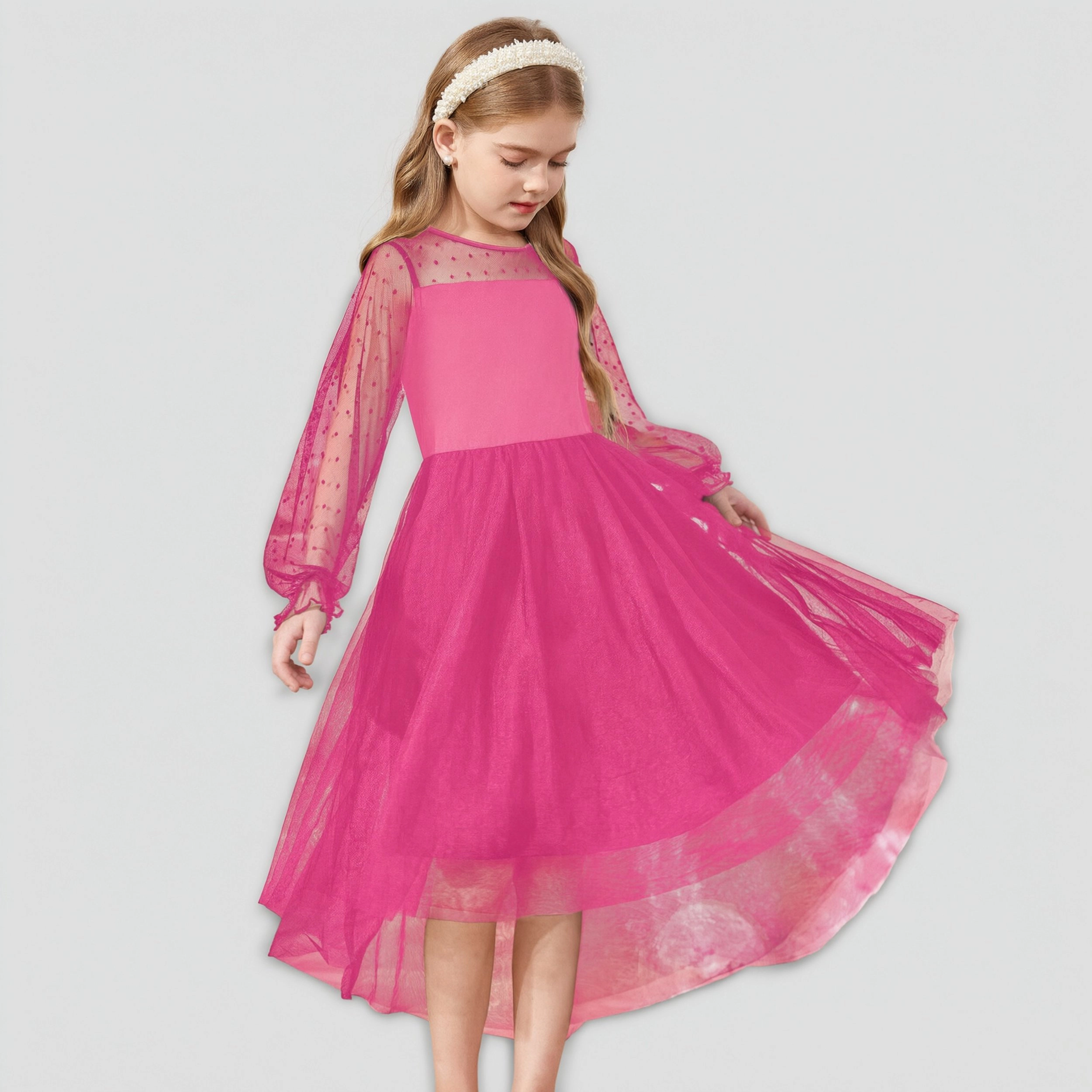 Arshiner Girls Formal Dresses Fall Long Sleeve Daddy Daughter Dance Dress Tween