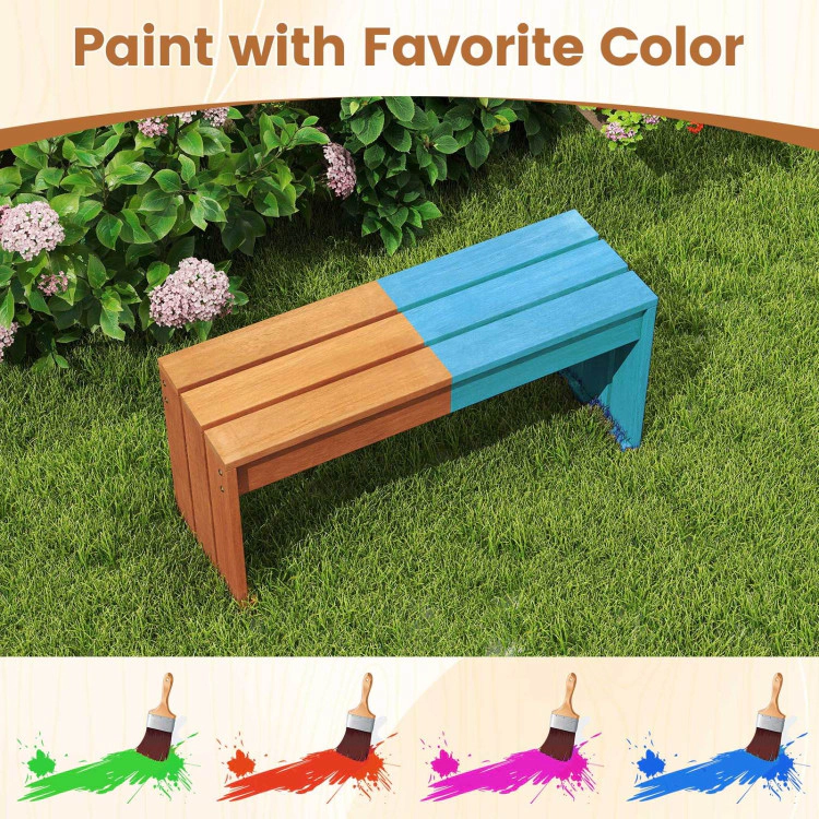 Hivvago 2-Person Outdoor Garden Bench With Solid Wooden Frame For Backyard