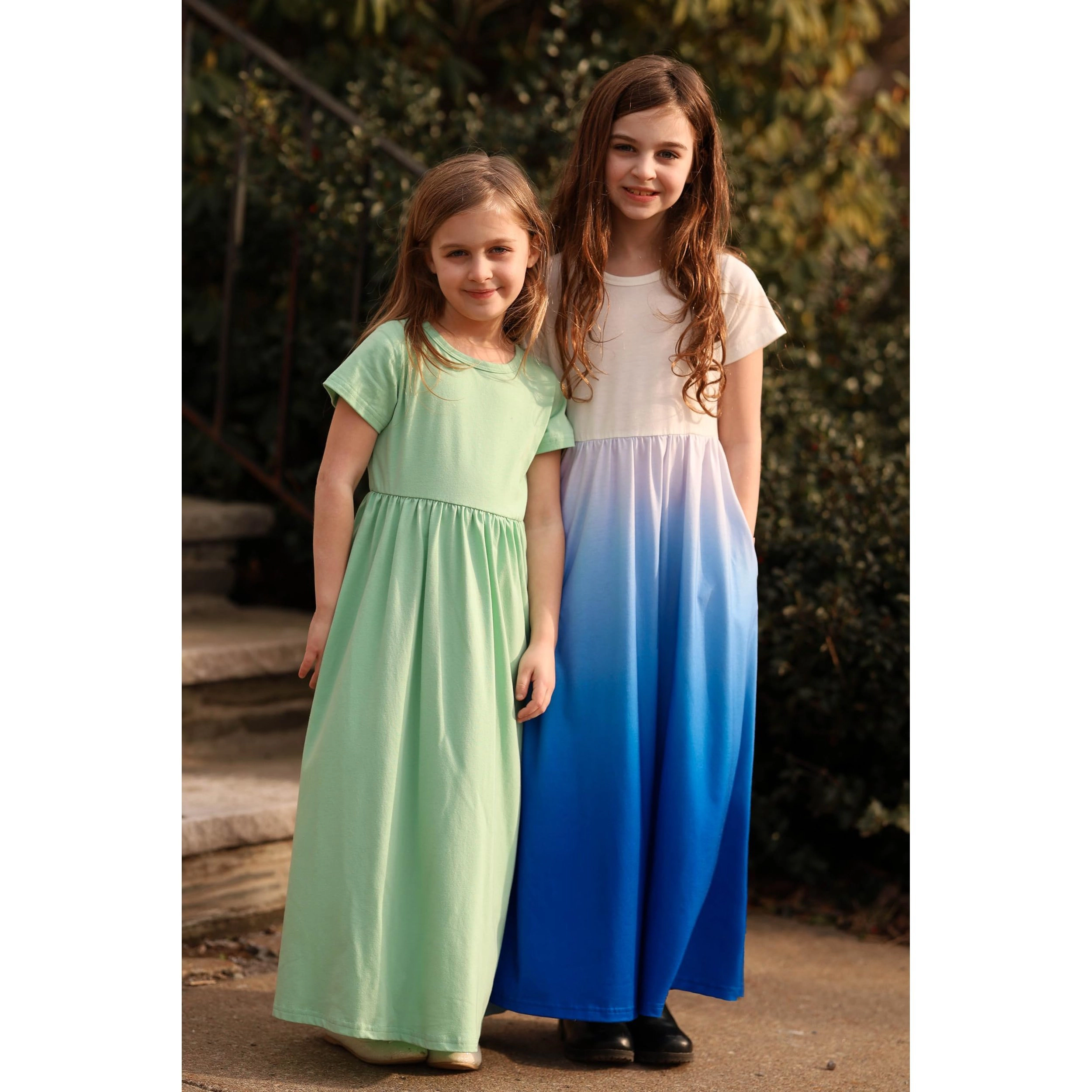 Arshiner Girls Maxi Dress Longshort Sleeve Casual Holiday Dress With Pockets