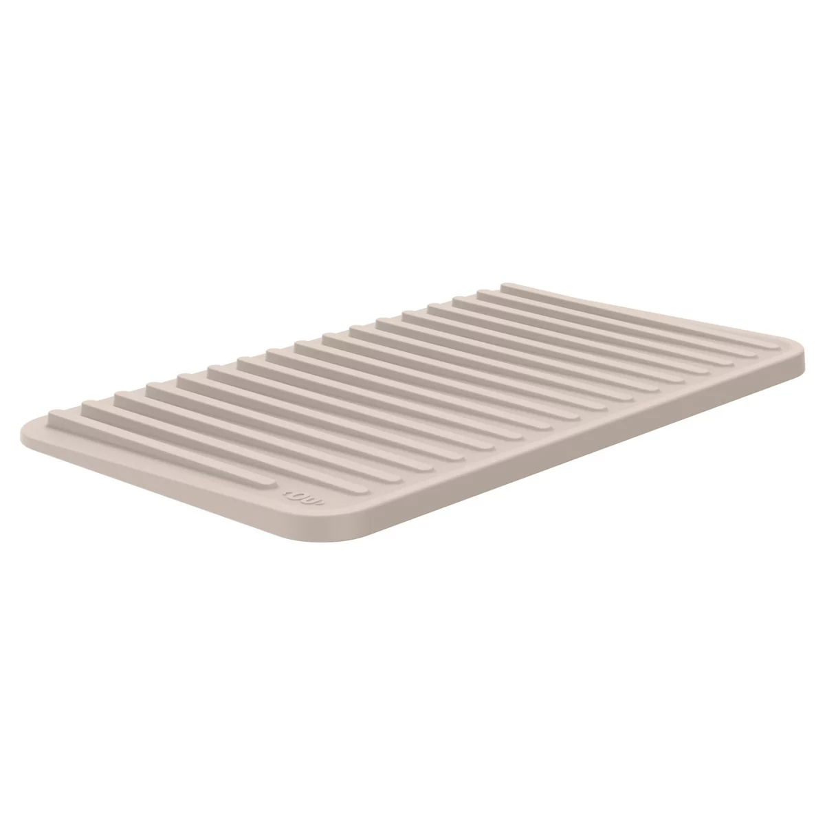 OU Glasses Drying Mat for Kitchen Sink, 13.78" x 8.27" Nonslip Plastic Pad w/ Grooves, Heat Resistant Dish