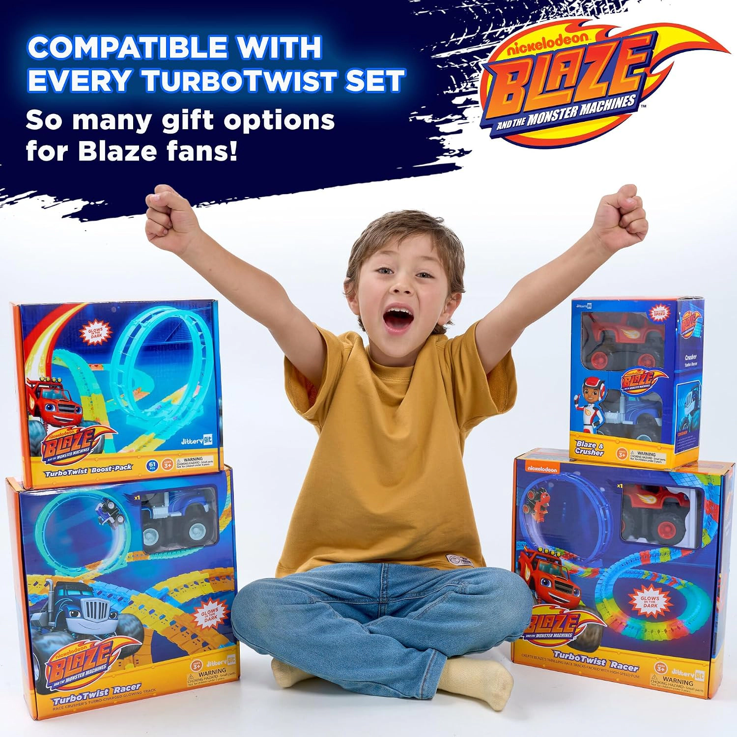 Nickelodeon Blaze Kids TurboTwist Glow Track & Loop Expansion Pack - 7 Pieces