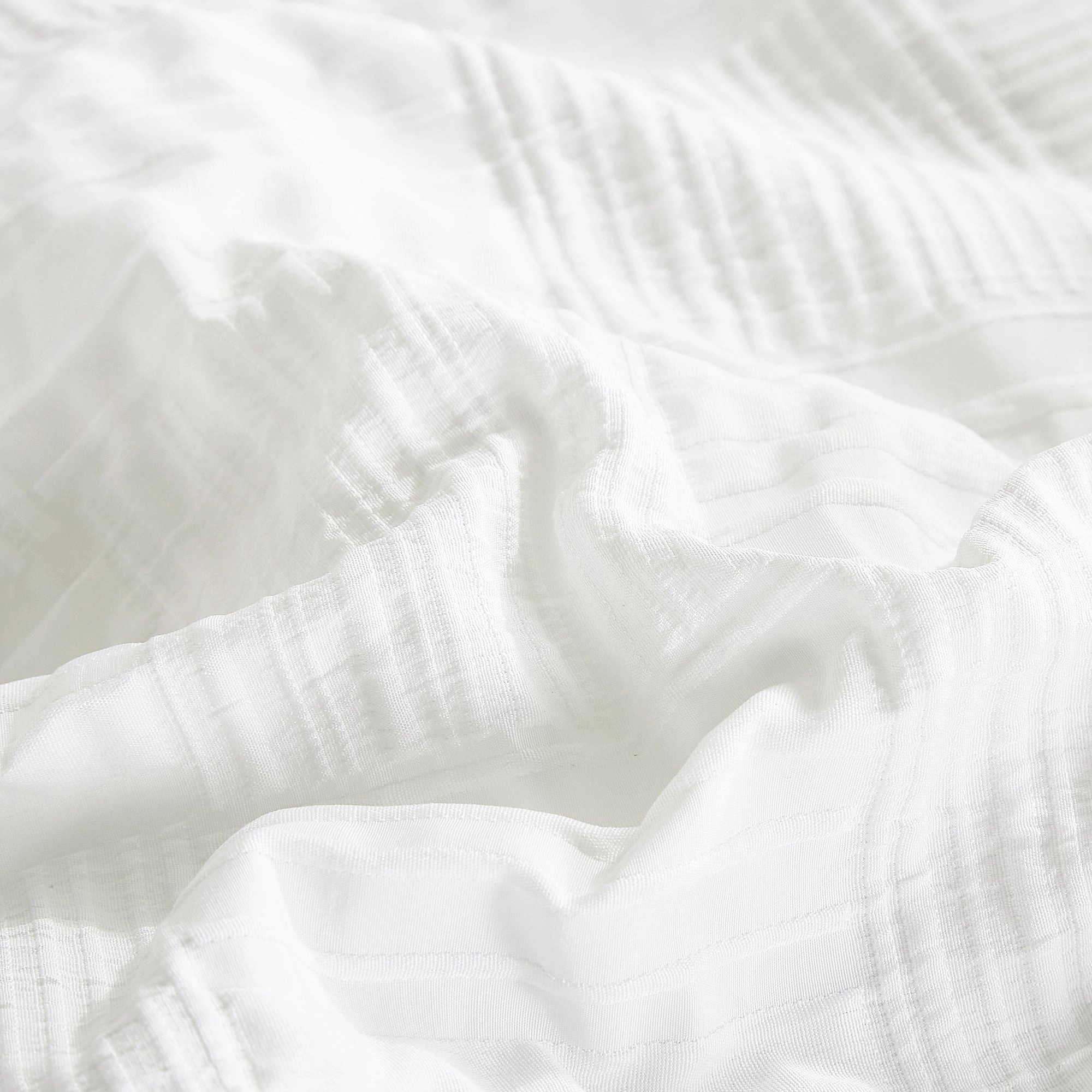 MarCielo 5 Pieces White Geometric Jacquard Comforter Set,Luxurious Breathable Bedding Set