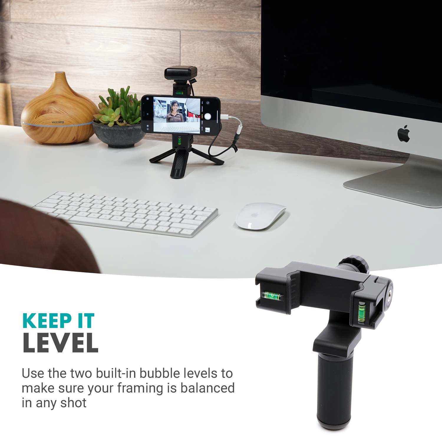 Movo PR-3 Rotating Smartphone Grip Handle Rig with Vertical and Horizontal Positions