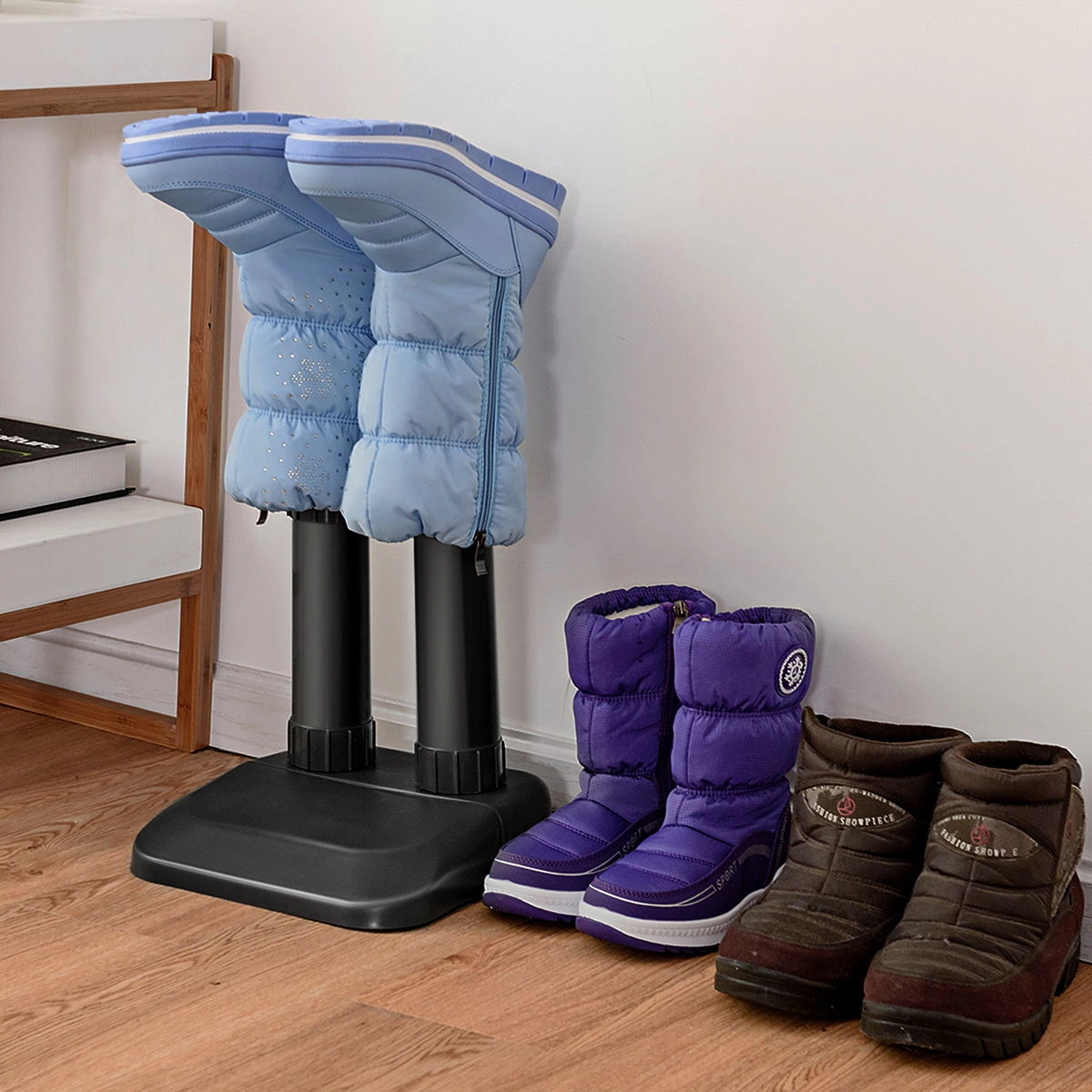 SUGIFT Black Electric Shoe and Boot Dryer with 2 Drying Bars and Continuous Mode 36W 10-in W 21.5-in H