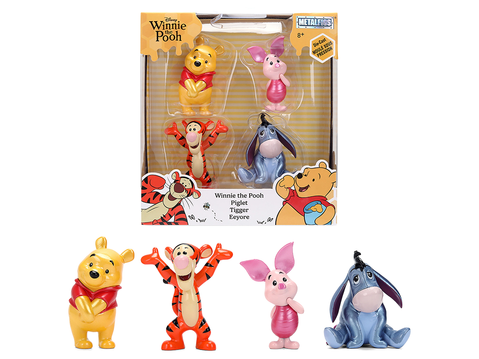 Jada Set of 4 Diecast Figures "Winnie the Pooh" Franchise "Metalfigs" Series Diecast Models by Jada