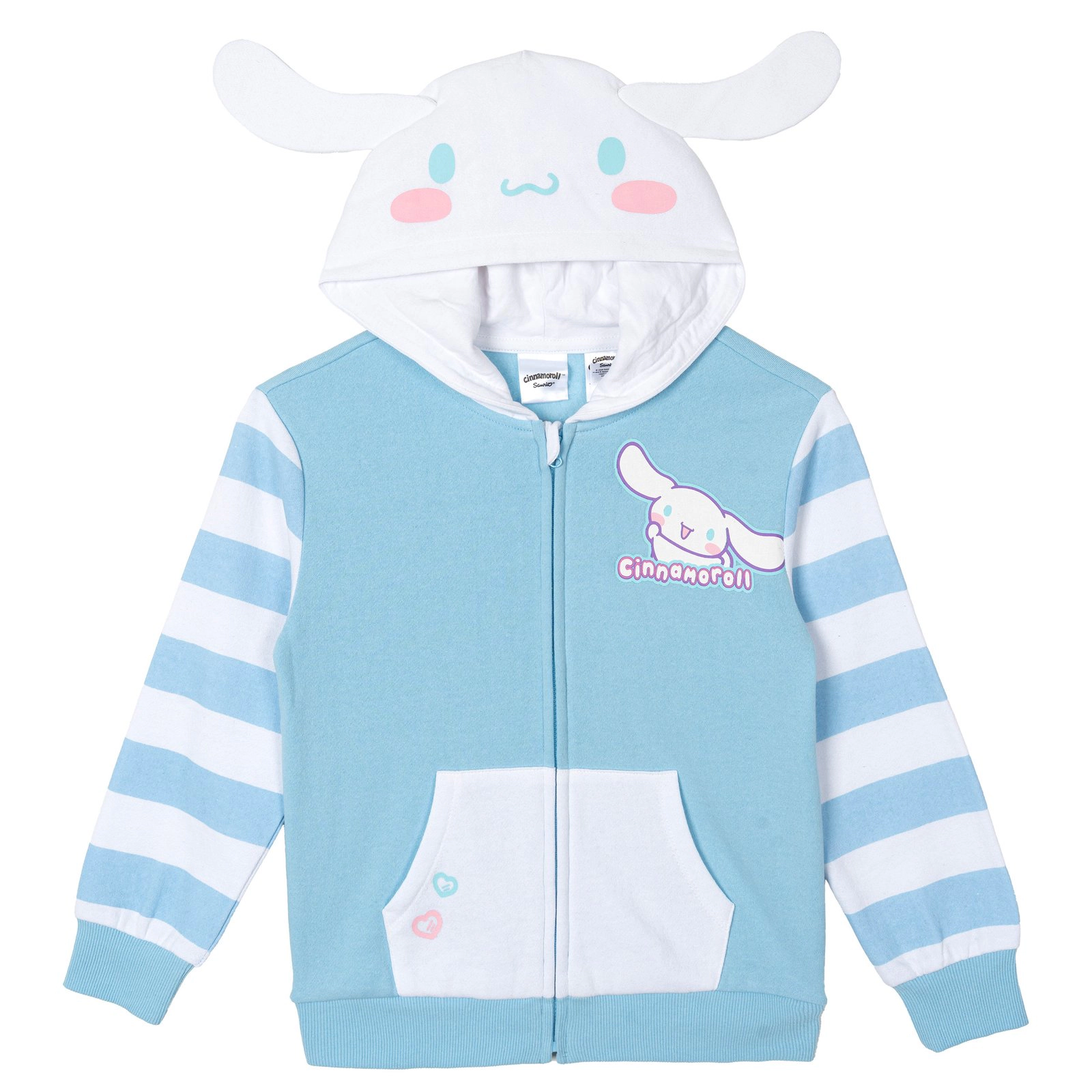 Hello Kitty Girls' Hooded Ears Fleece Zip-Up Hoodie