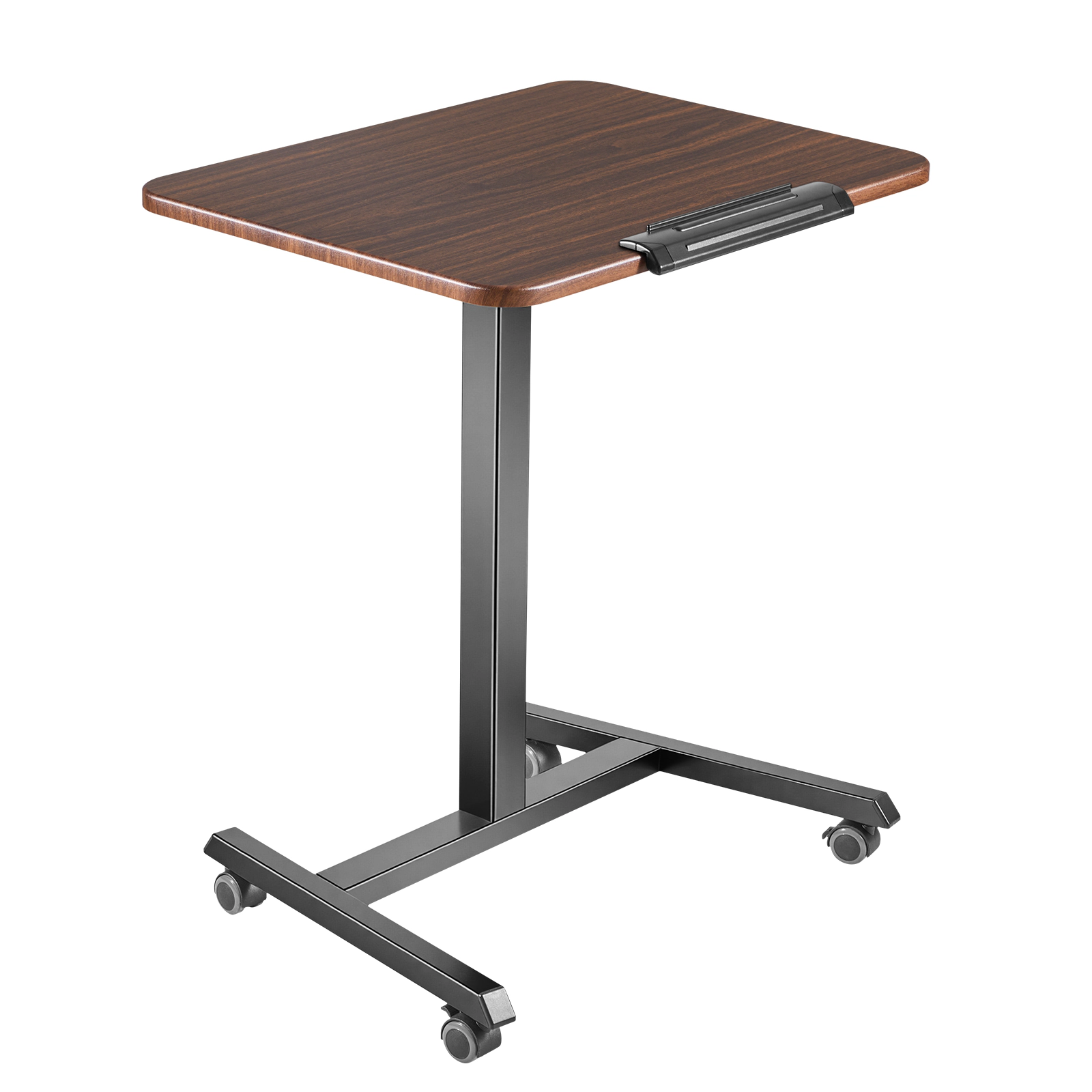 HONGGE Adjustable Height Standing Desk with 90° Tilting Top, 25.6 x 19 in Rolling Sit-Stand Workstation, Brown