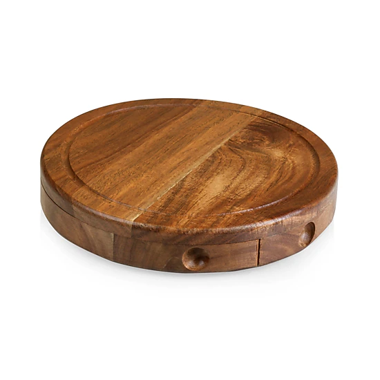 TOSCANA Acacia Brie Cheese Cutting Board & Tools Set