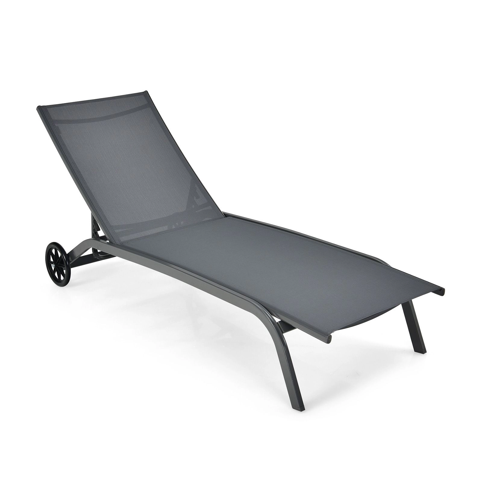 SlickBlue Adjustable Outdoor Chaise Lounge with 6-Position Backrest