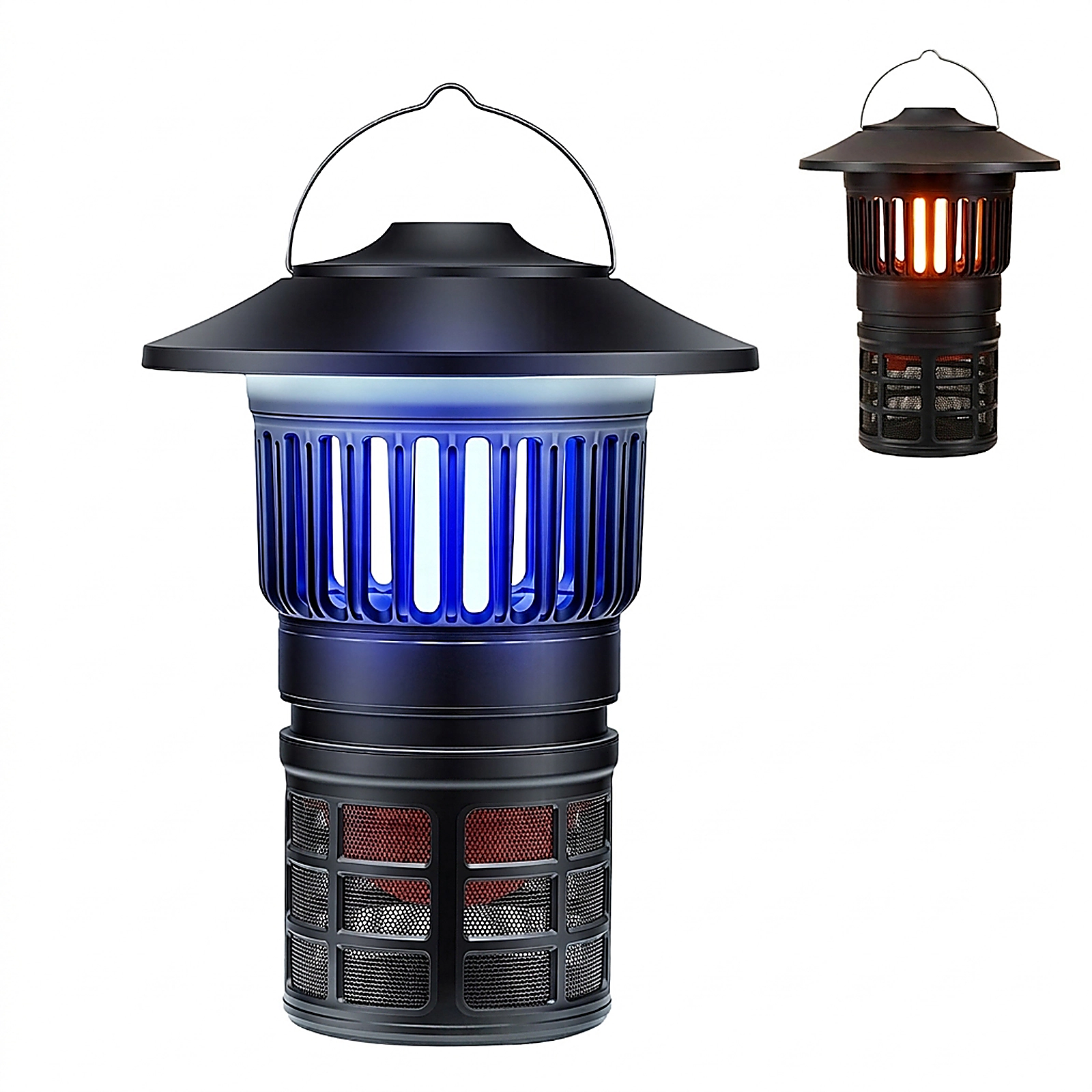 SUGIFT Black Rechargeable Outdoor Bug Zapper Lantern with UV Light 10-in W 10-in D 13.5-in H 1076-sq-ft Coverage