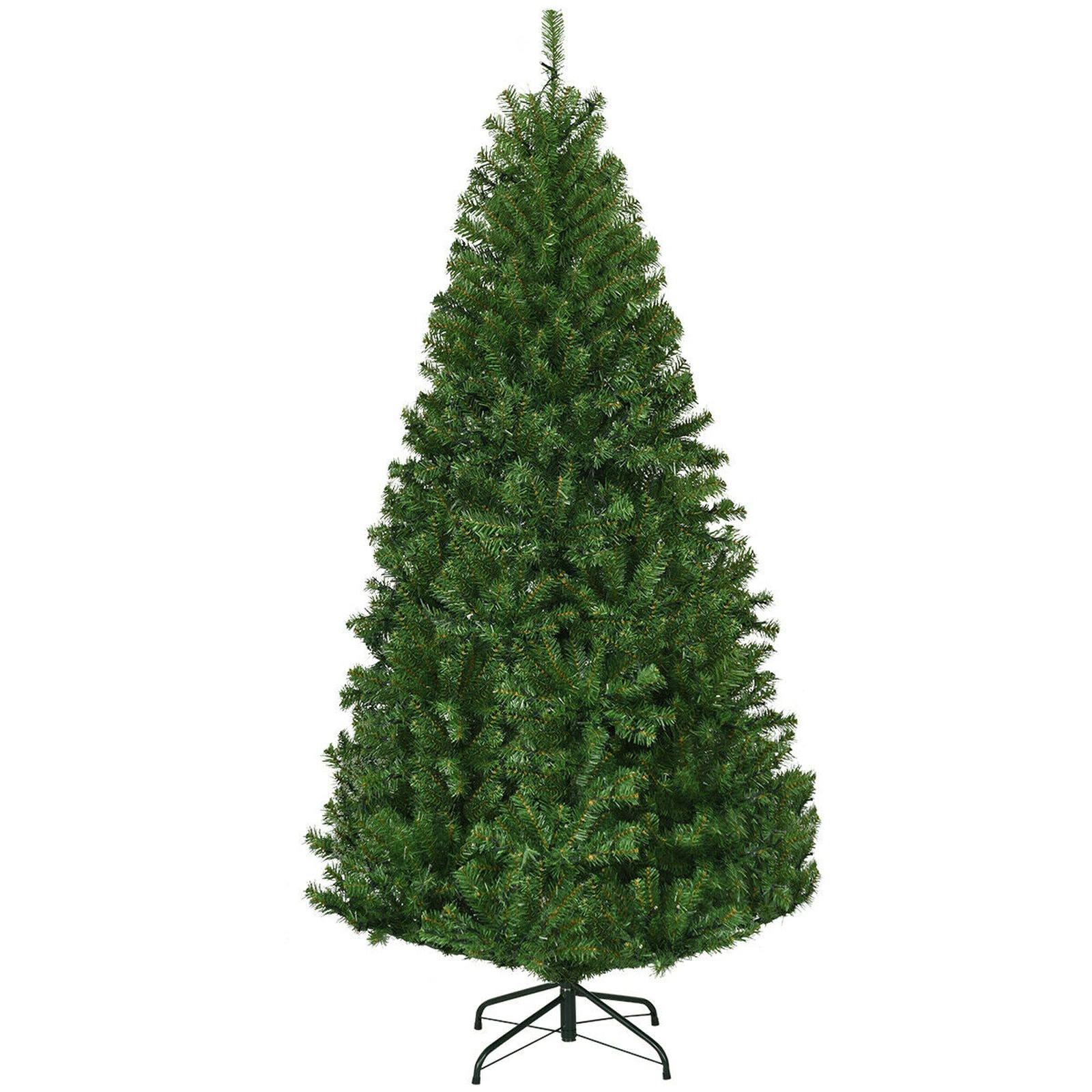 SUGIFT Dense PVC Hinged Artificial Christmas Tree 6-ft Tall with 1000 Tips 350 LED Lights and Metal Stand Green