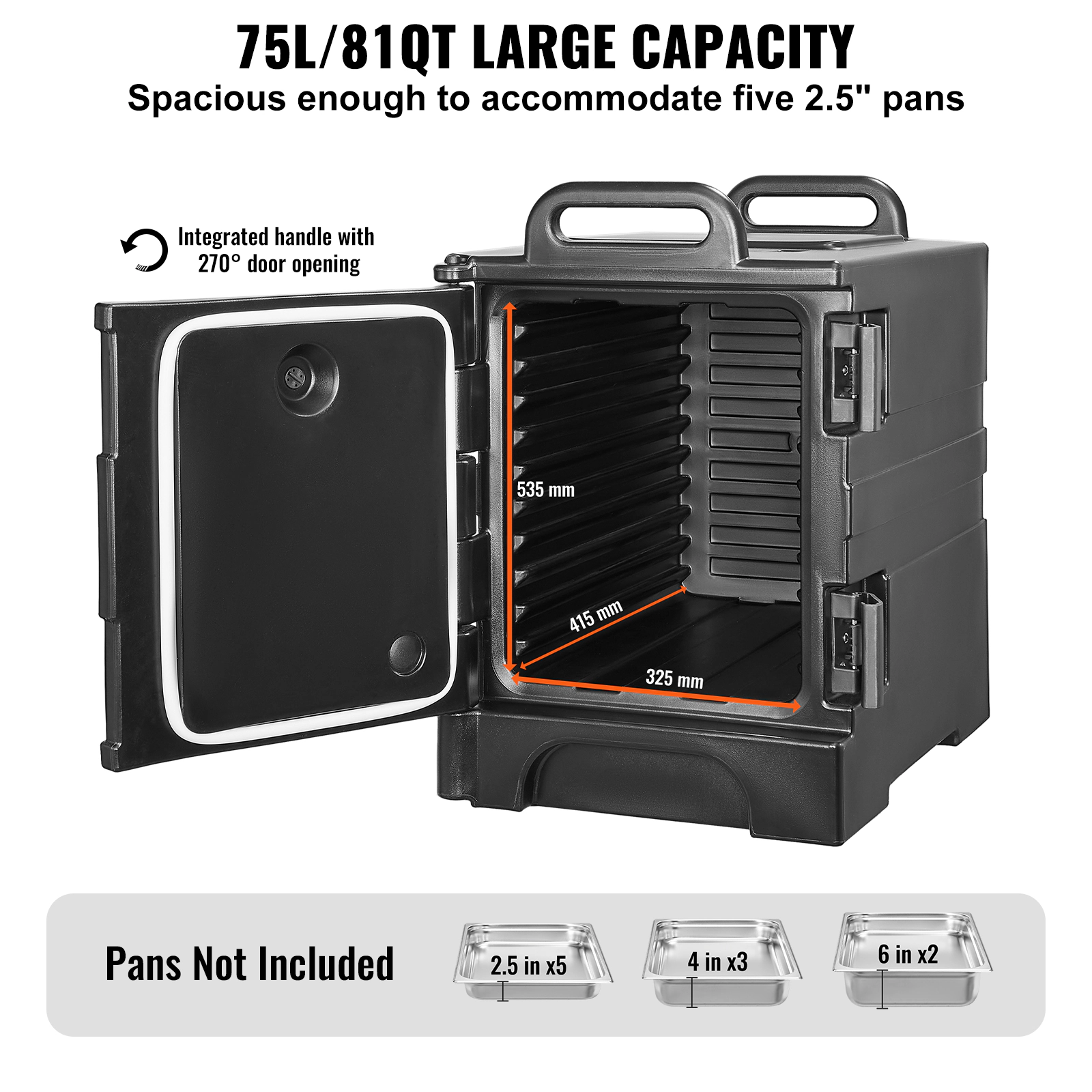HONGGE Insulated Food Pan Carrier, Hot Box for Catering, Food Box Carrier with Double Buckles
