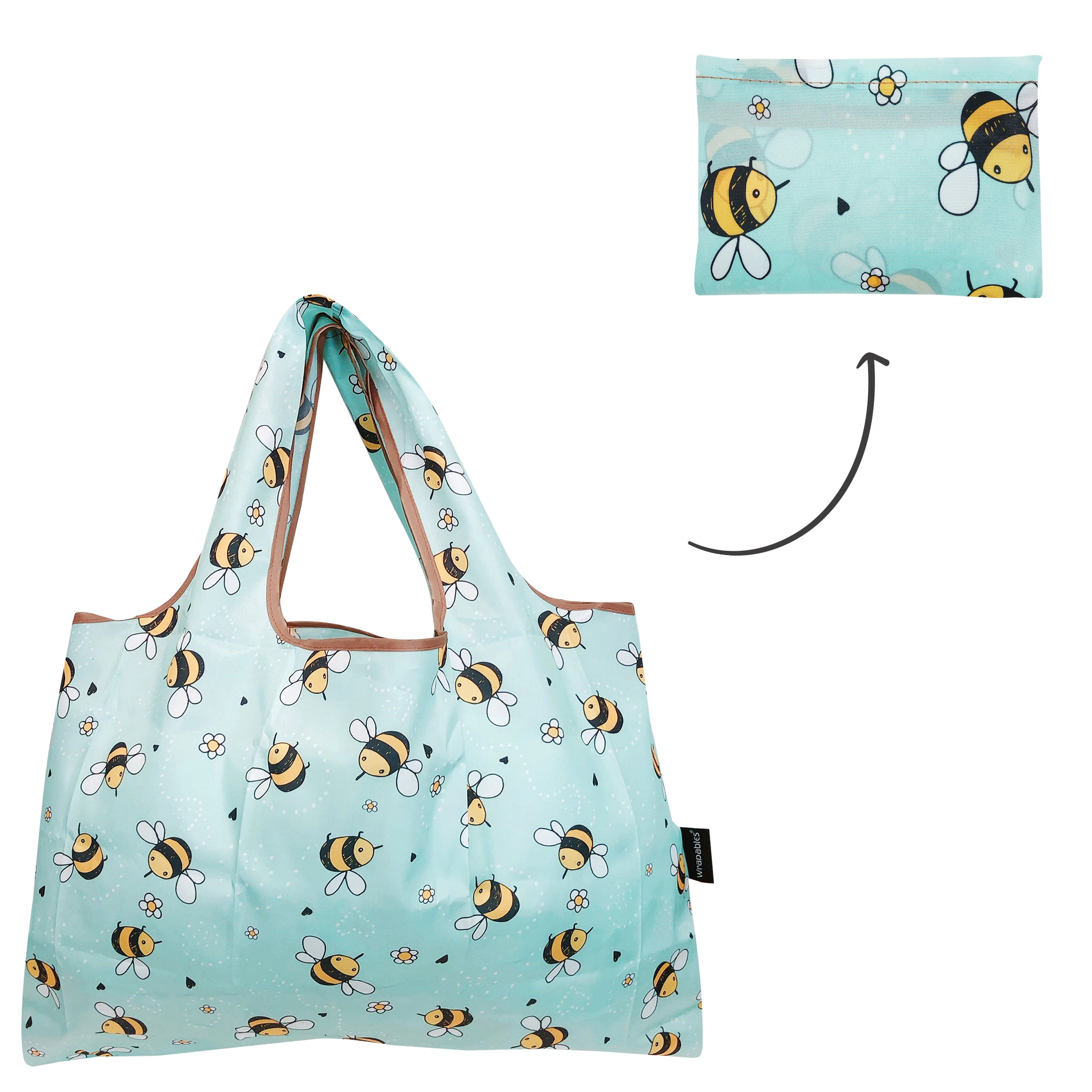 Wrapables Large Nylon Reusable Shopping Bags for Groceries (Set of 3