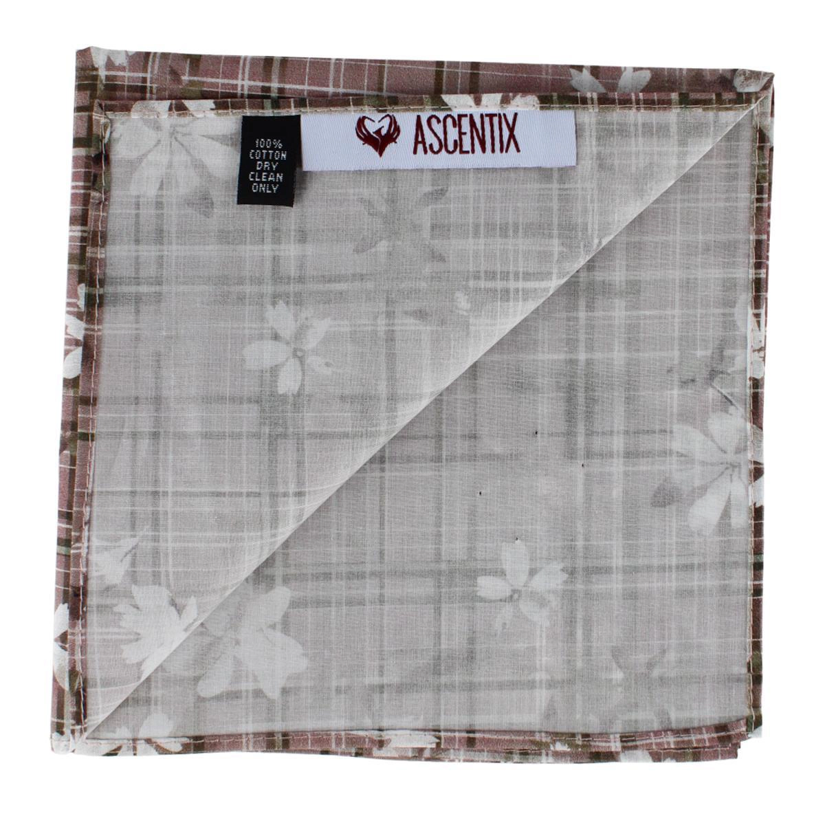 Ascentix Floral and Plaid Cotton Handkerchief