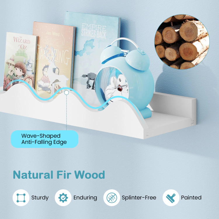 Hivvago Nursery Wall Shelves for Books and Toys