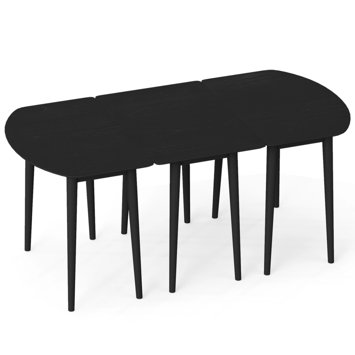 LJG Extendable Dining Table Set with 2 Half-Round and 1 Rectangular Tables