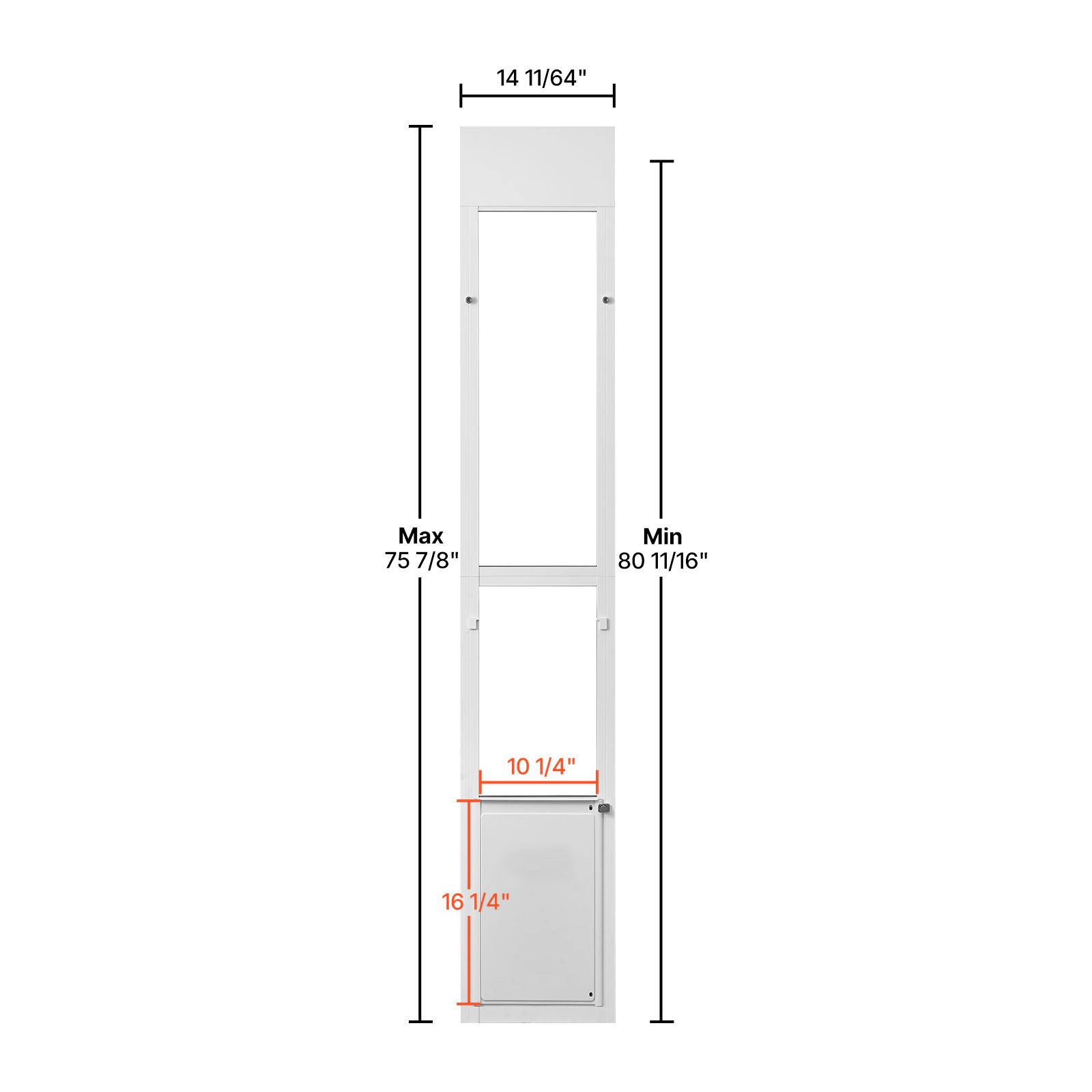 HONGGE Sliding Glass Dog Door for Large Dogs up to 100 lbs, Rotating Hinge, Triple-Layer Insulated Flap