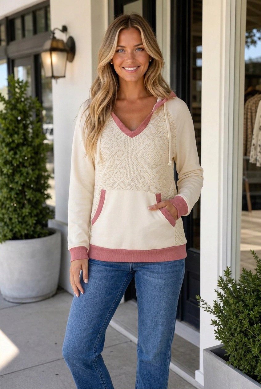 Threaded Pear Women's Alexandra Exposed Seam Hoodie