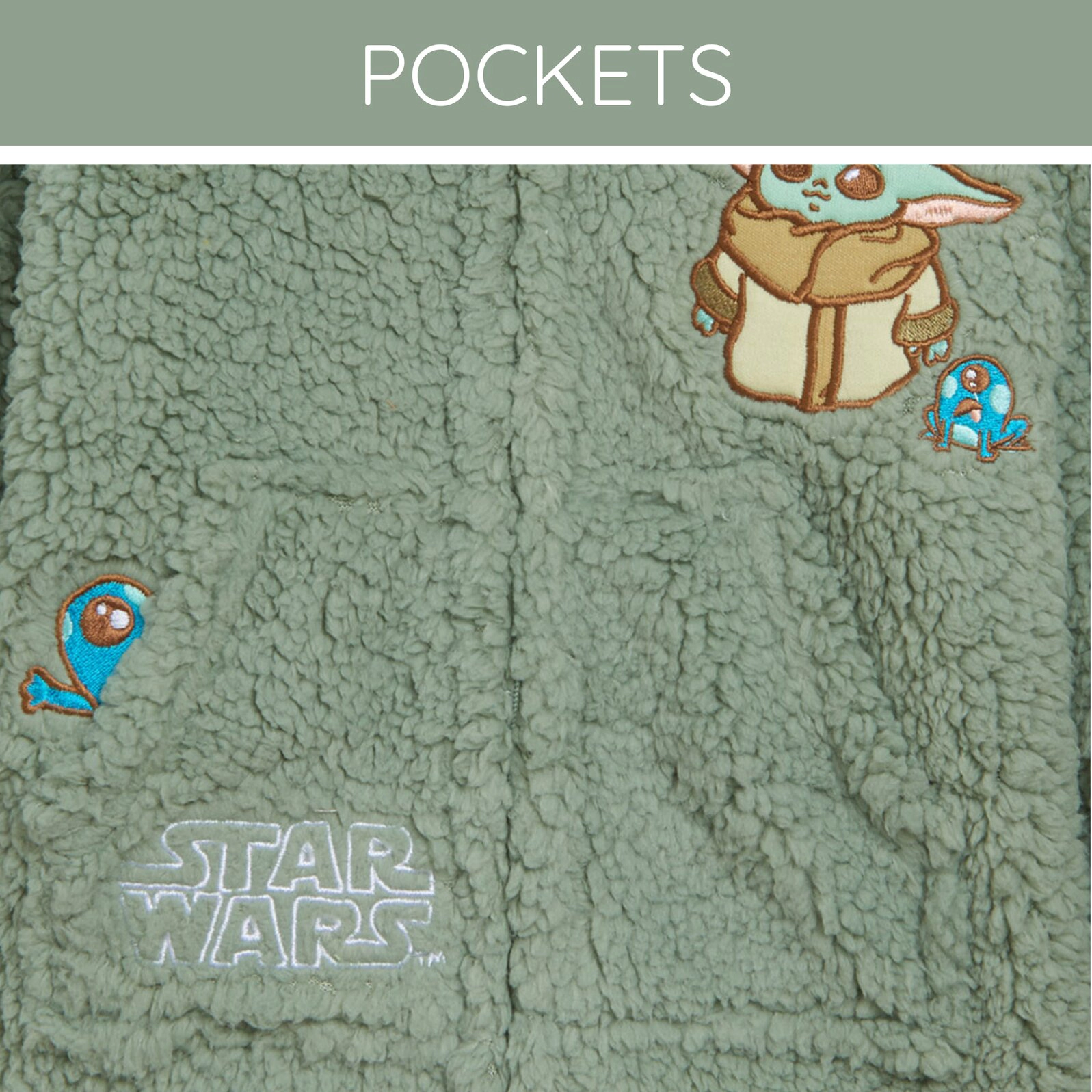 Star Wars The Mandalorian Grogu Cosplay Fleece Zip-Up Hoodie