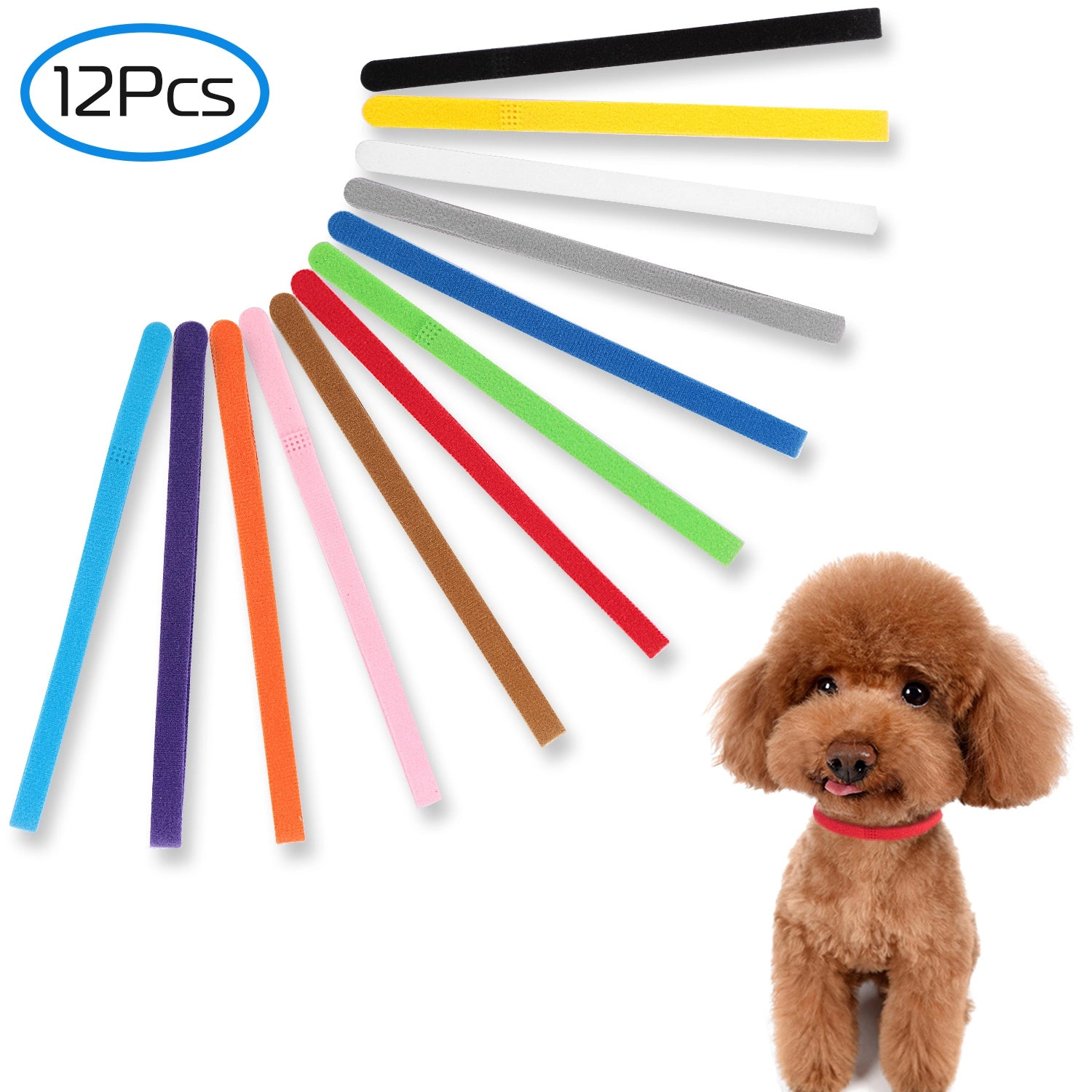 GBruno 12-Color Adjustable Whelping Puppy ID Collars