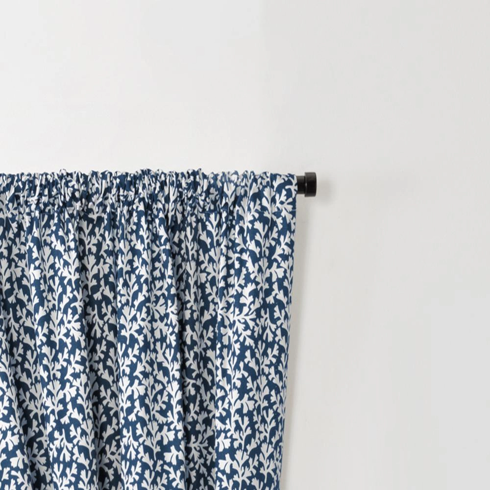 Ellis Curtain Sea Tumble Window Treatment 3" Rod Pocket 100% Cotton Curtain Panels Pairs 100" x 63" Navy