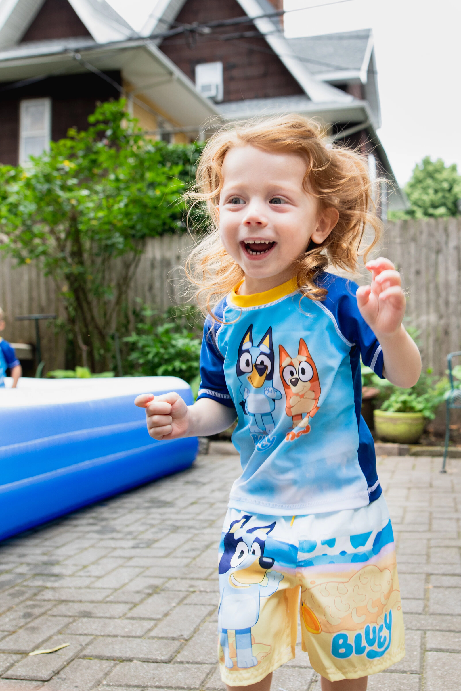 Bluey Swimwear 2-Piece Rash Guard and Swim Trunks Set