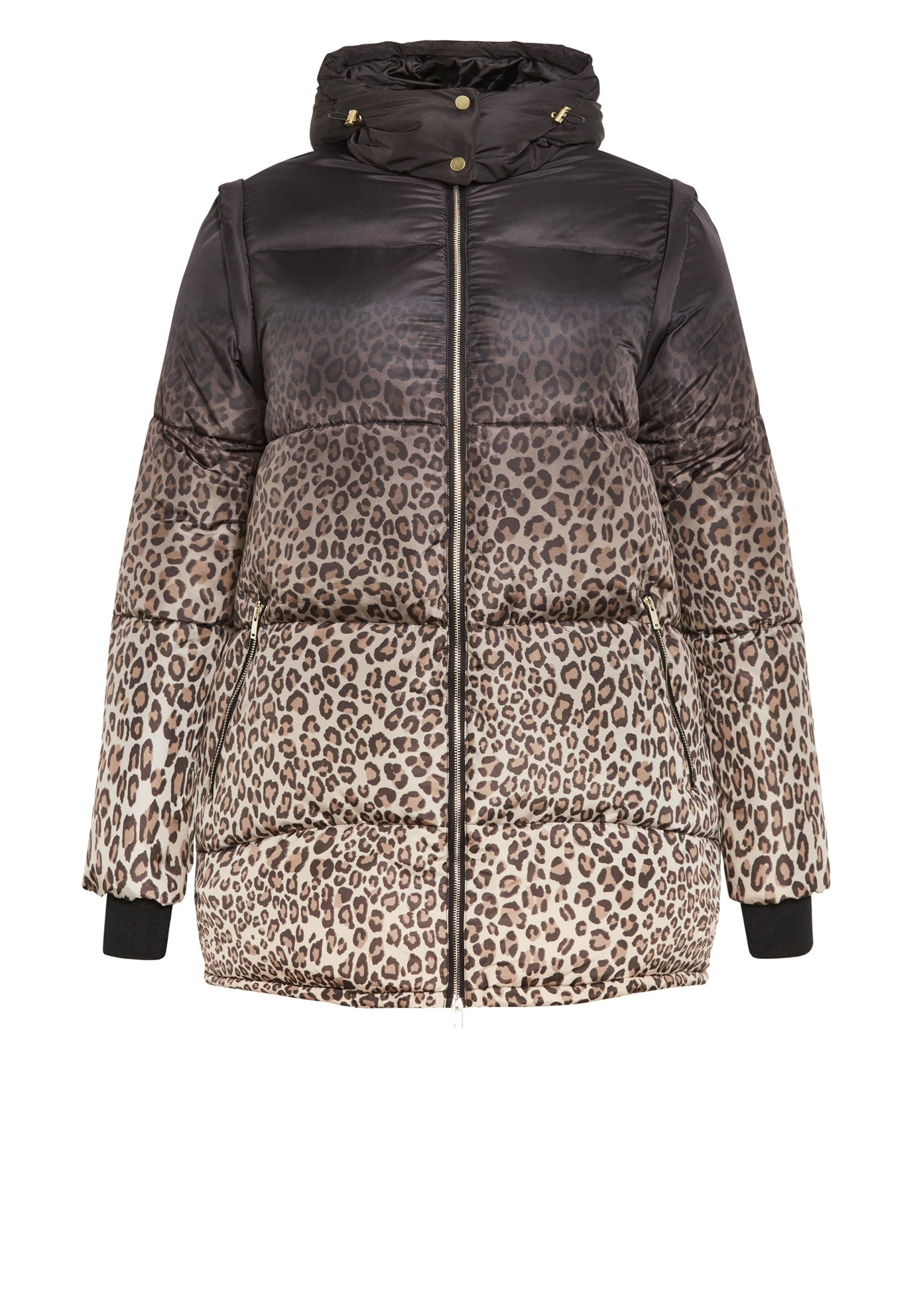 Avenue Women's Plus Size Indi Print Puffer Jacket