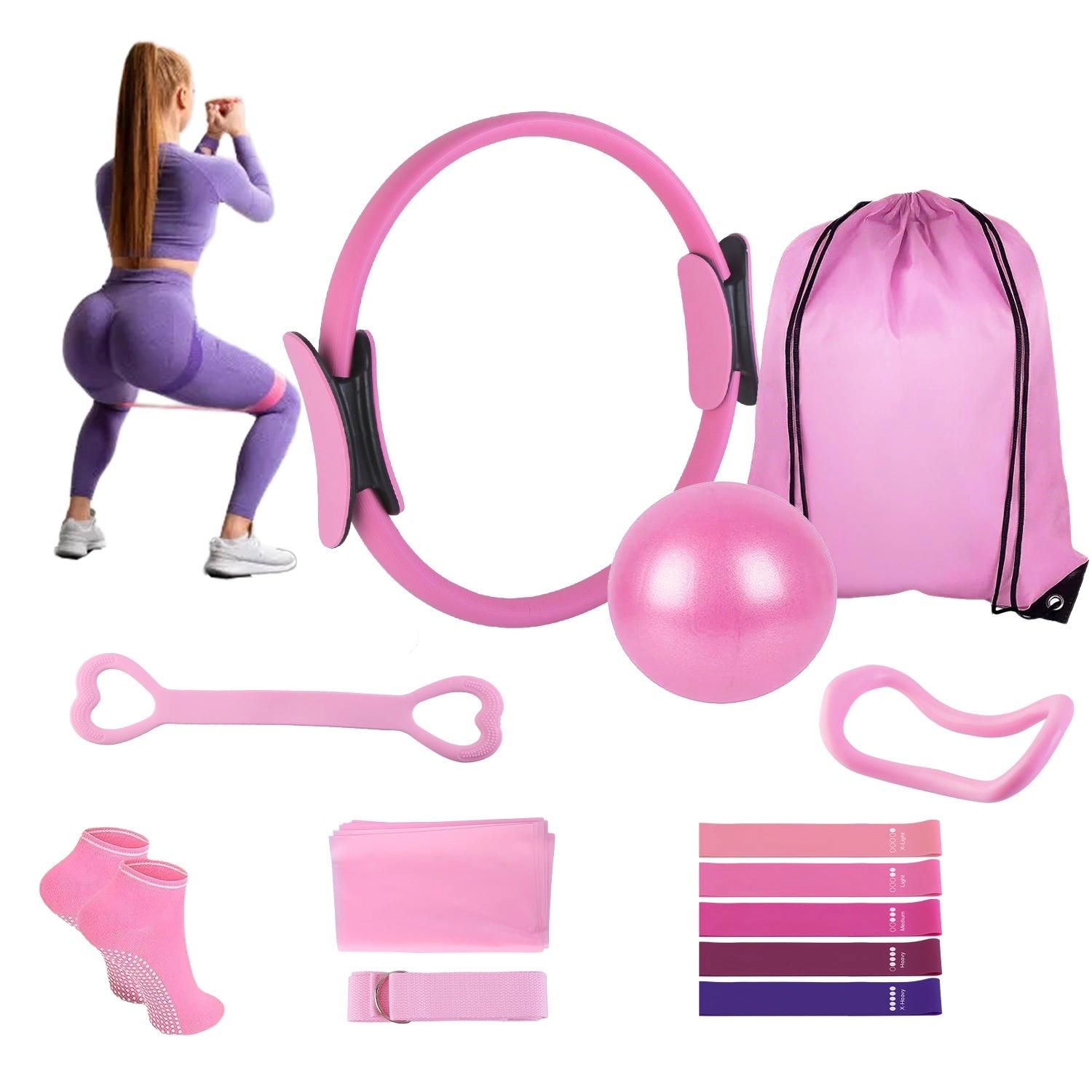 GBruno 14-Piece Pilates Ring Essentials Kit