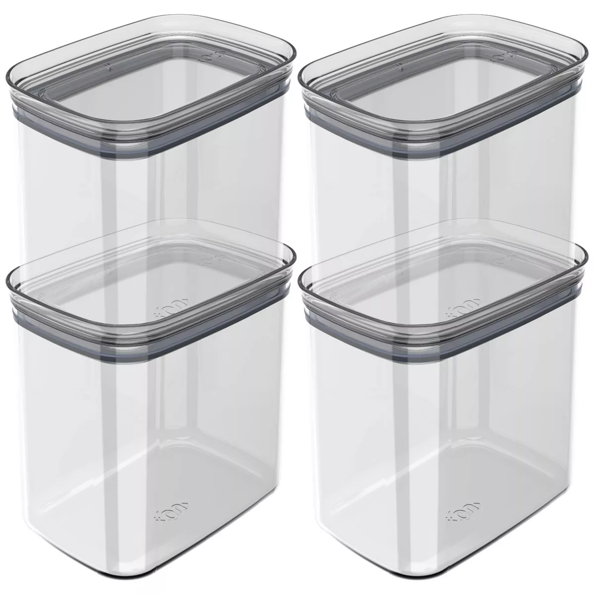 OU Airtight Food Storage Container 8pc, BPA Free Clear Plastic Containers w/ Leak Proof Lid, Stackable Pantry Organizer