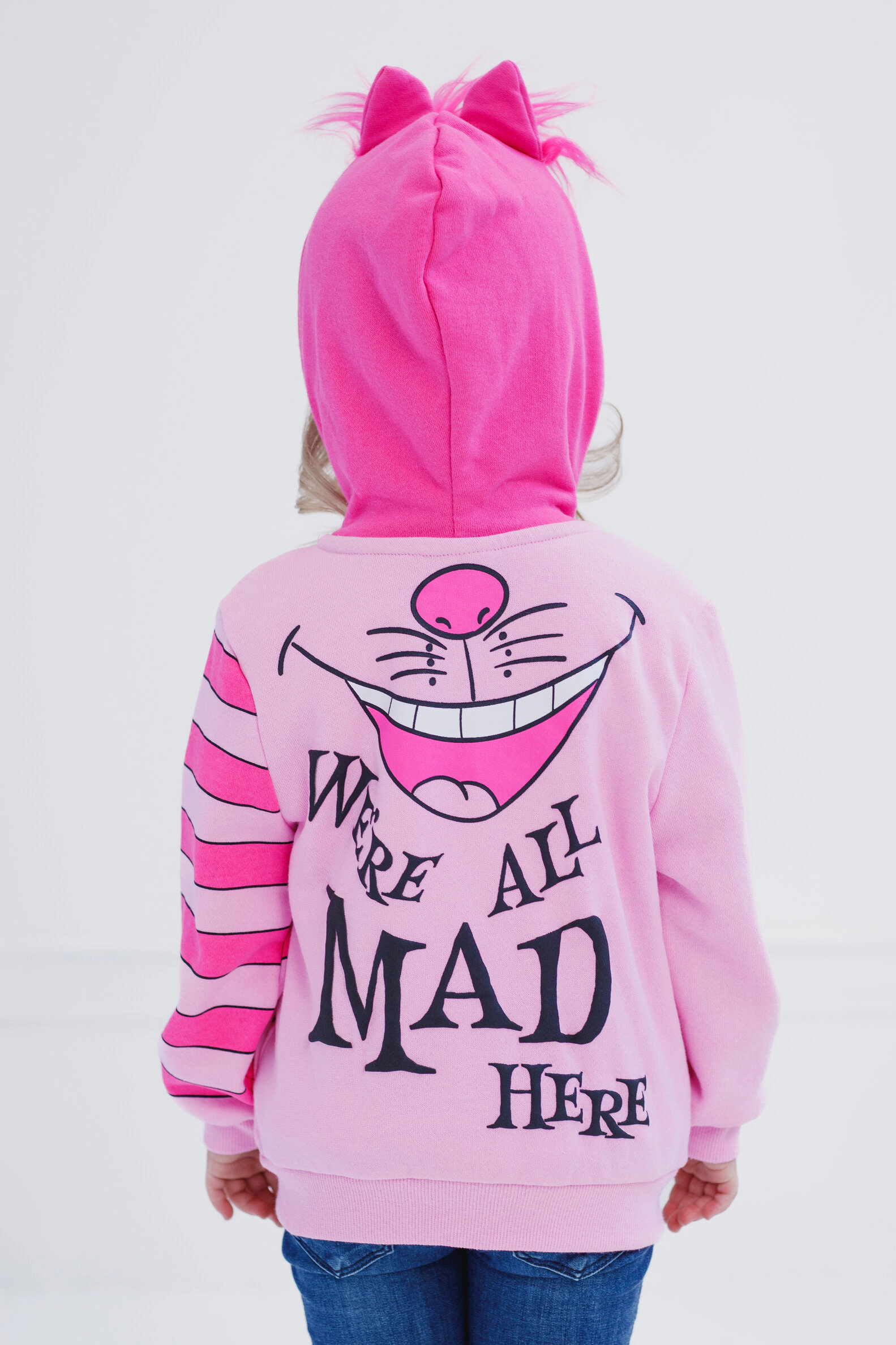 Disney Alice Wonderland Cheshire Cat Girls' Fleece Zip-Up Hoodie