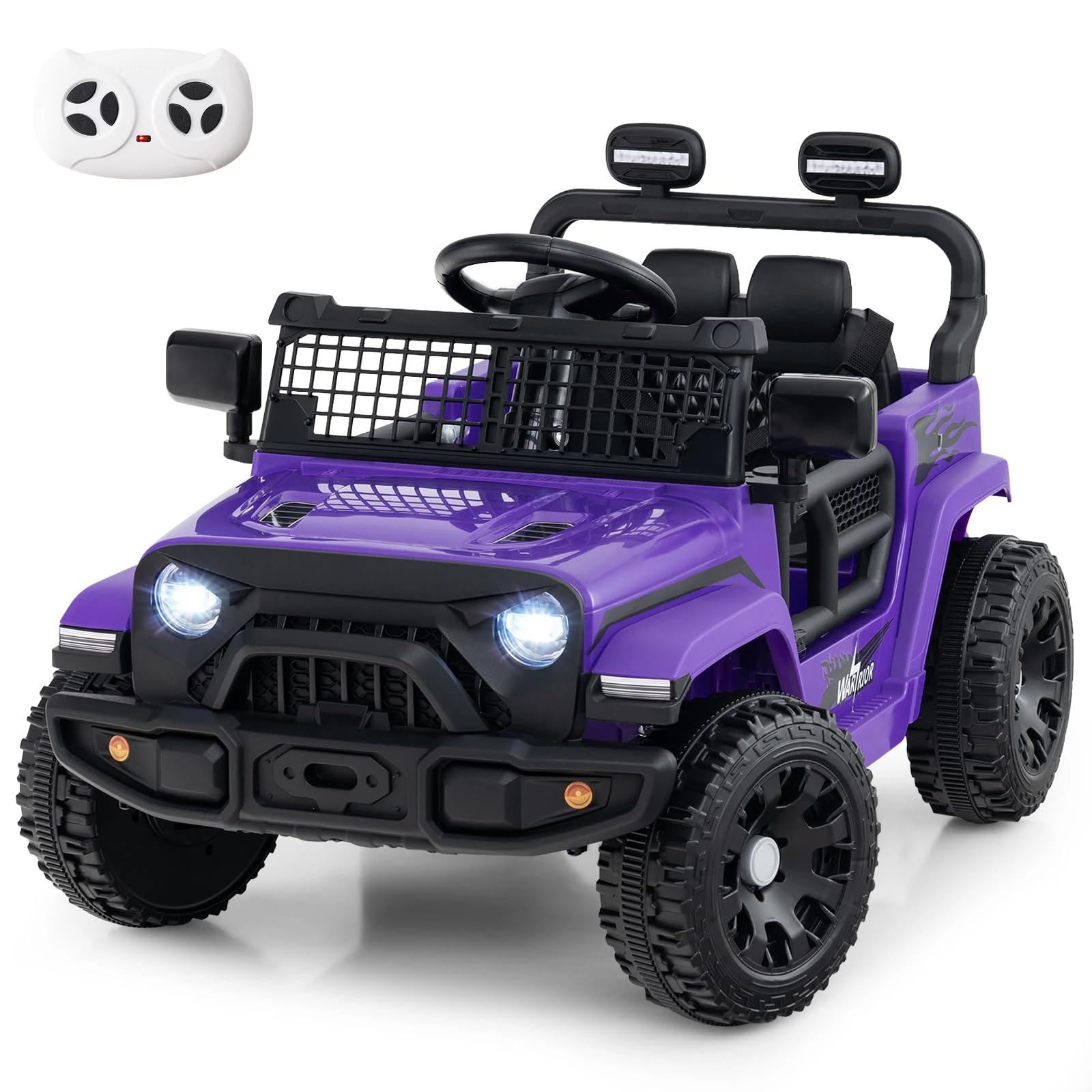 Glintex 12V Compact Kids Ride-On Truck with Foldable Mirrors and Remote