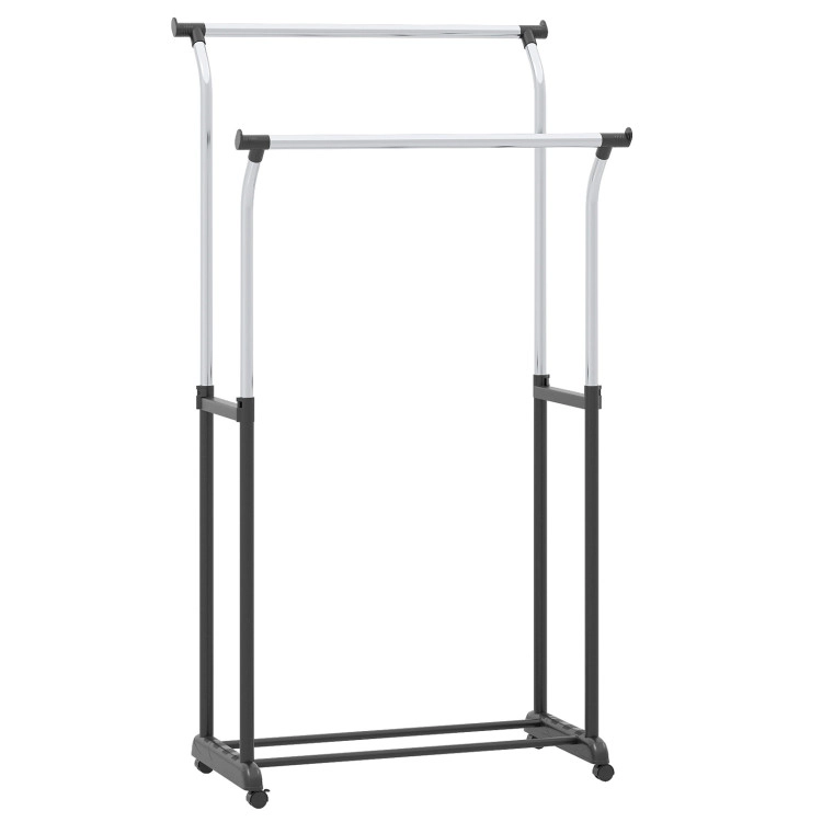 Hivvago Adjustable Height Clothing Rack with Dual Hanging Rods