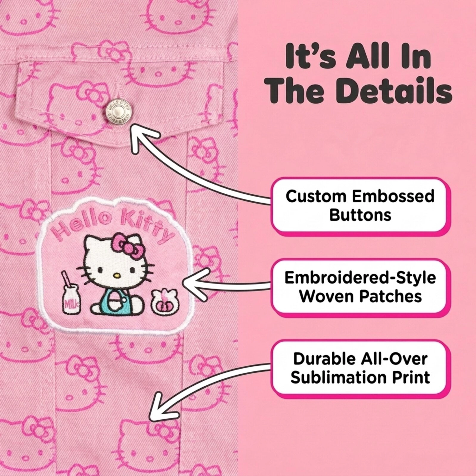 Hello Kitty Girls' Denim Jacket