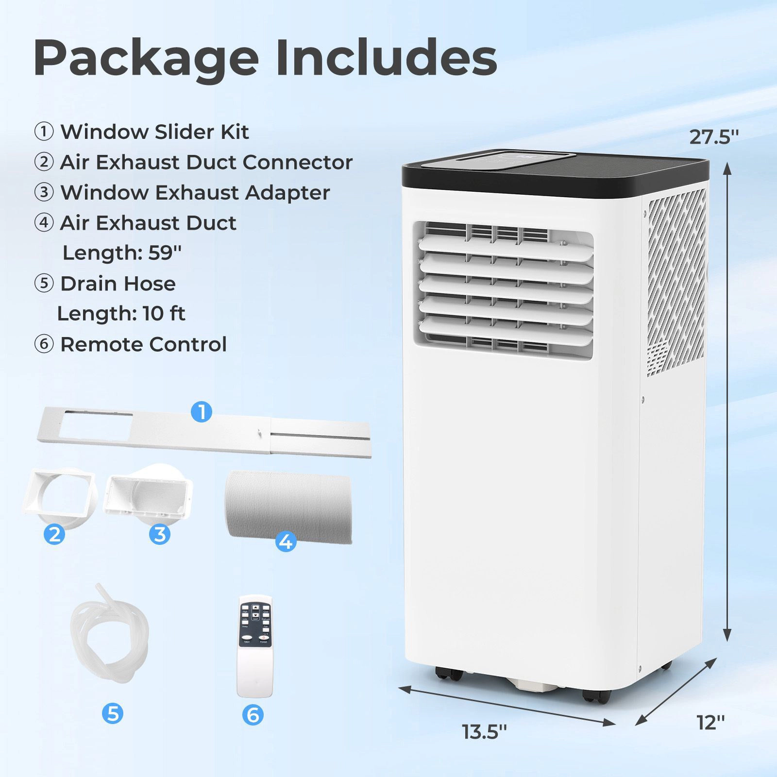 SlickBlue 3-in-1 Portable Air Conditioner with Fan and Dehumidifier