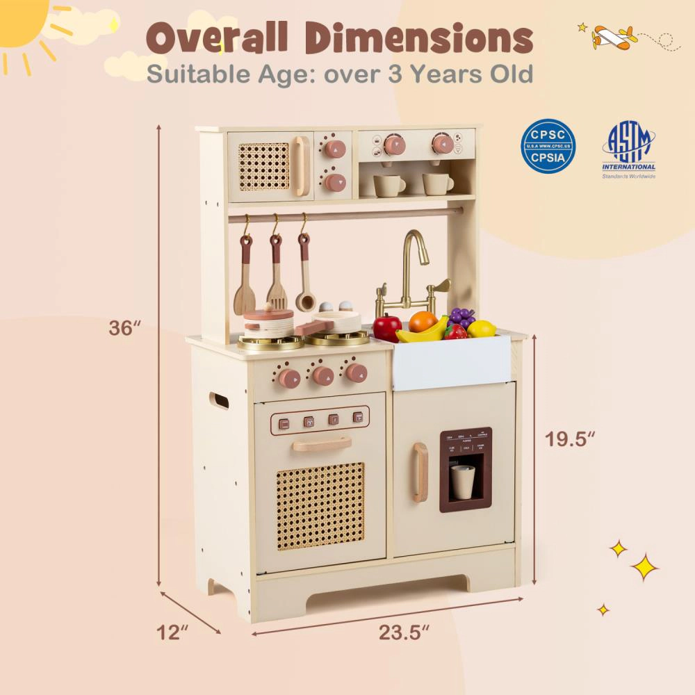 Hivvago Chef Pretend Play Kitchen for Kids with Realistic Lights and Sounds