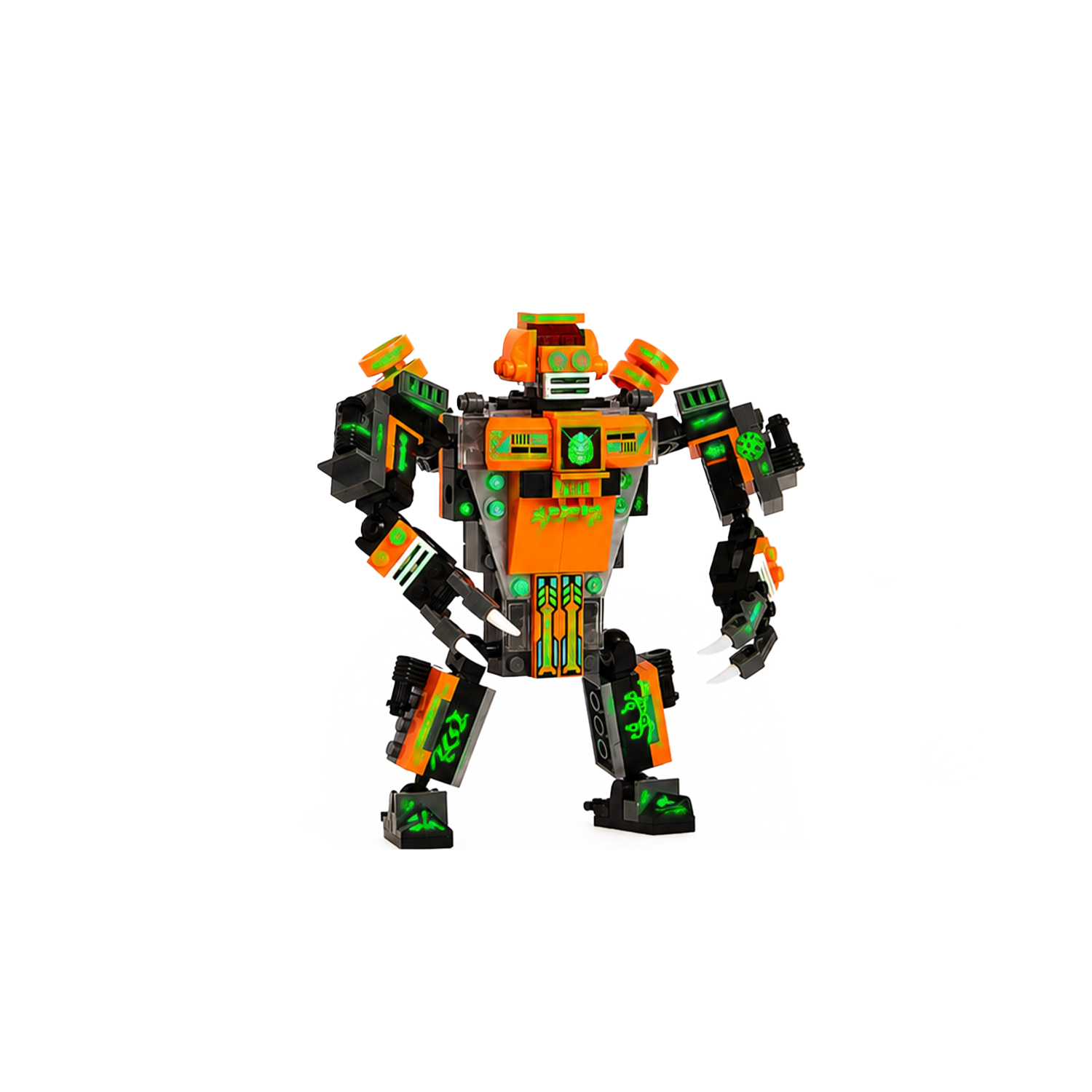 Robotryx Kids Tangryp 3-in-1 Robot Building Set - 221-Piece Orange Mech with Blaster & Claw