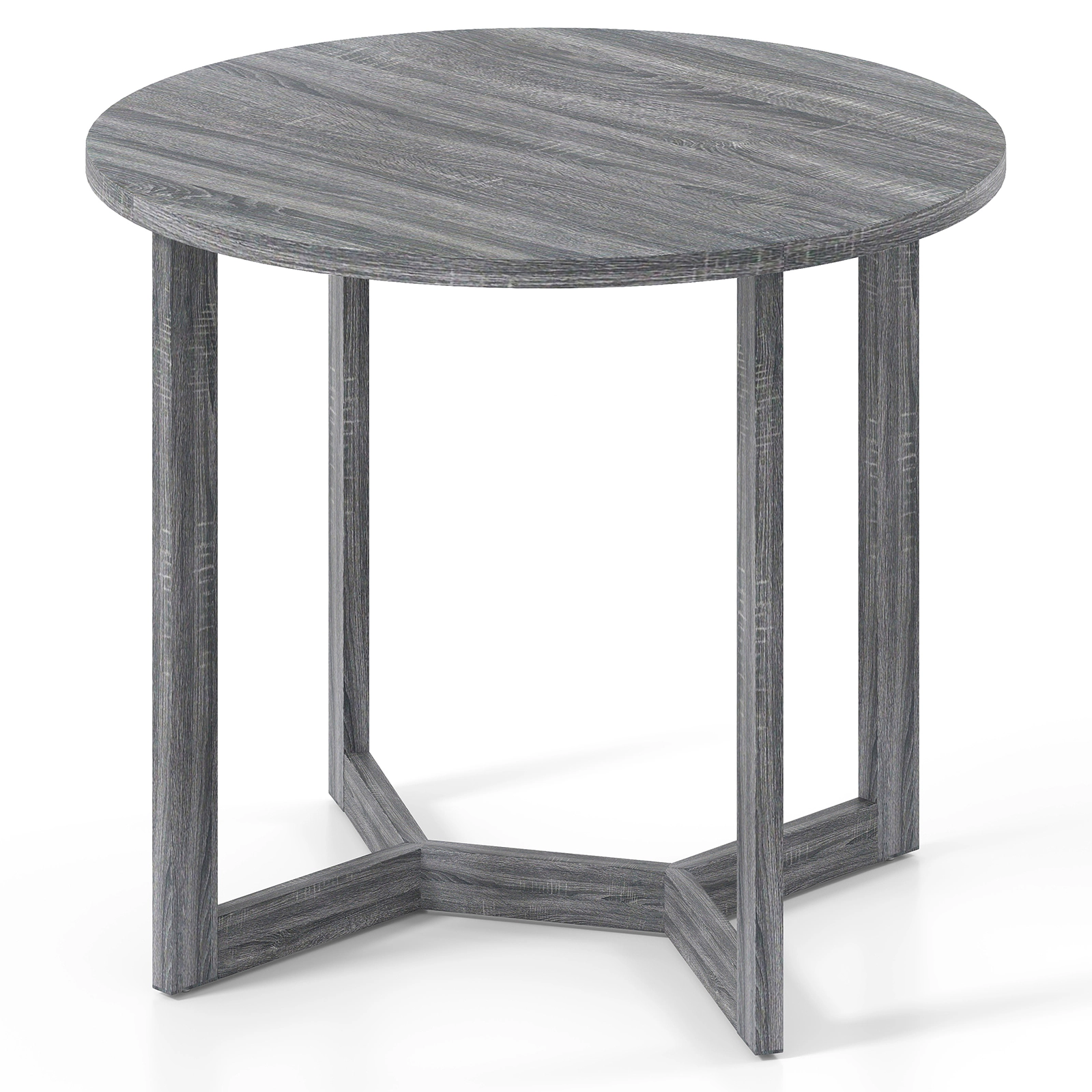 LJG 36 Inch Round Wood Dining Table for 2-4 People with Wing-Shaped Pedestal Base