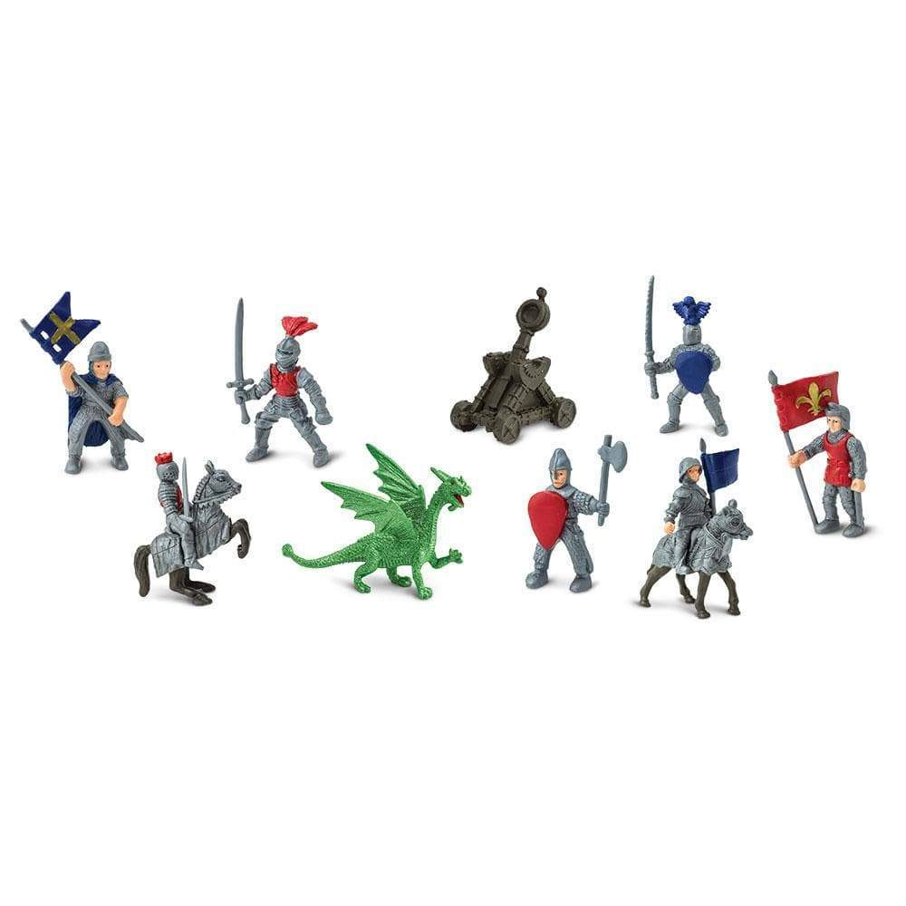 Safari Ltd. - Mini Knights & Dragons TOOB - contains 9 Mini Figurines