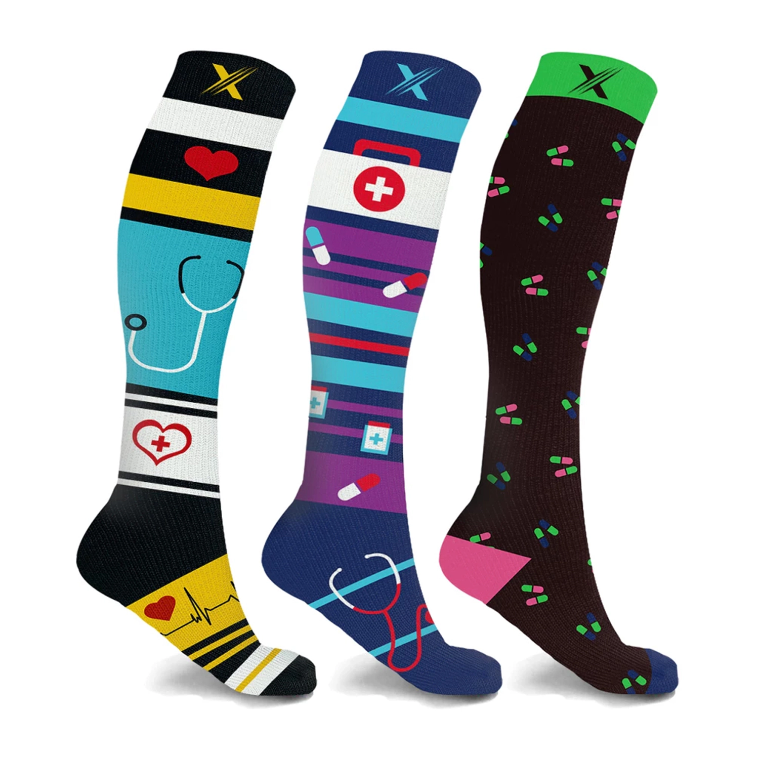 Extreme Fit Knee High Compression Socks For Men And Women - Made Nurses, Doctors, Travel