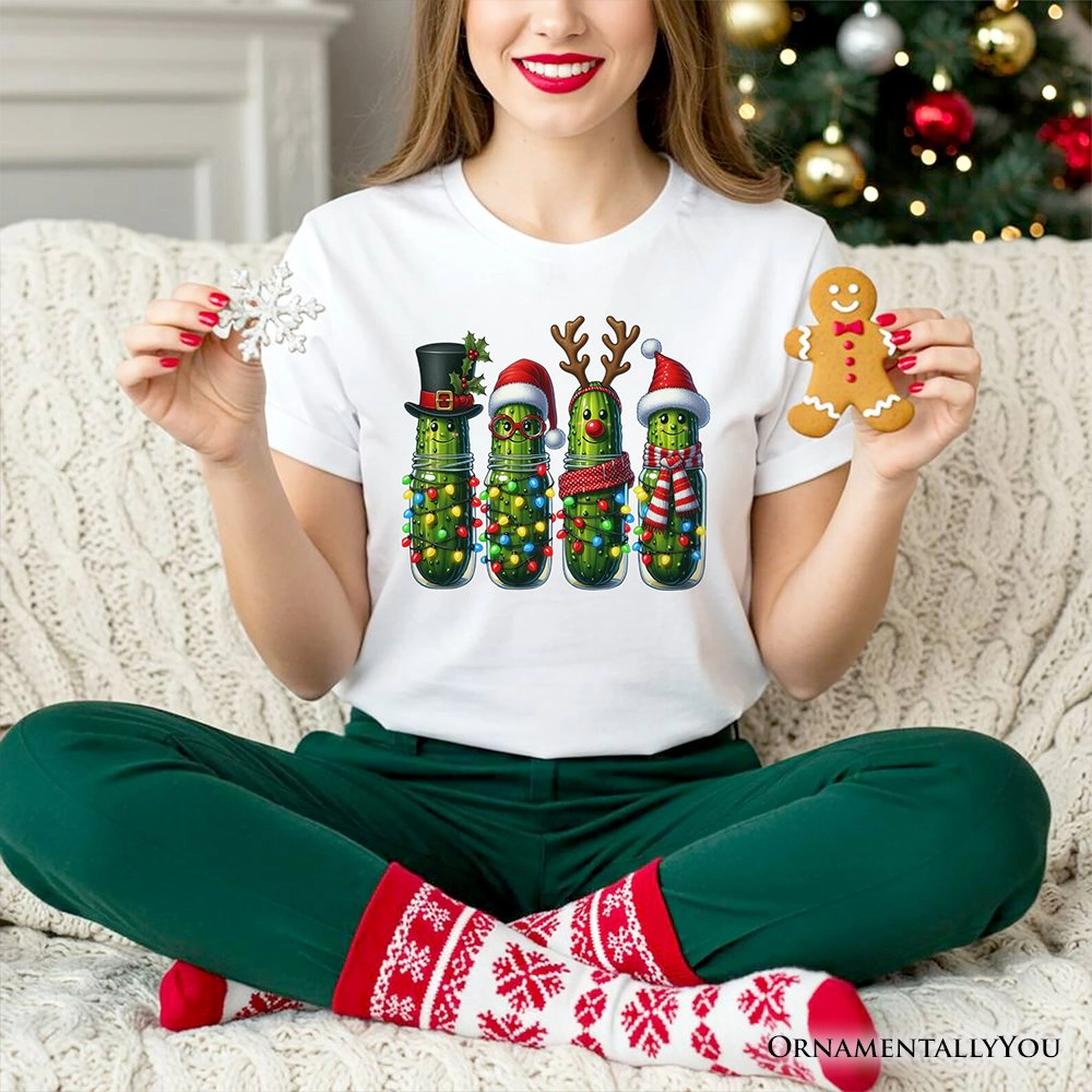 OrnamentallyYou Unisex Christmas Pickles Festive Holiday T-Shirt