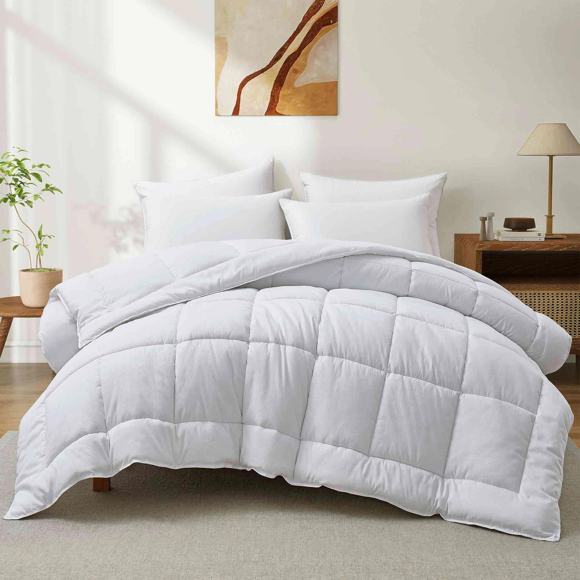 PEACENEST Textured Down Alternative Comforter All Season Soft Duvet Insert