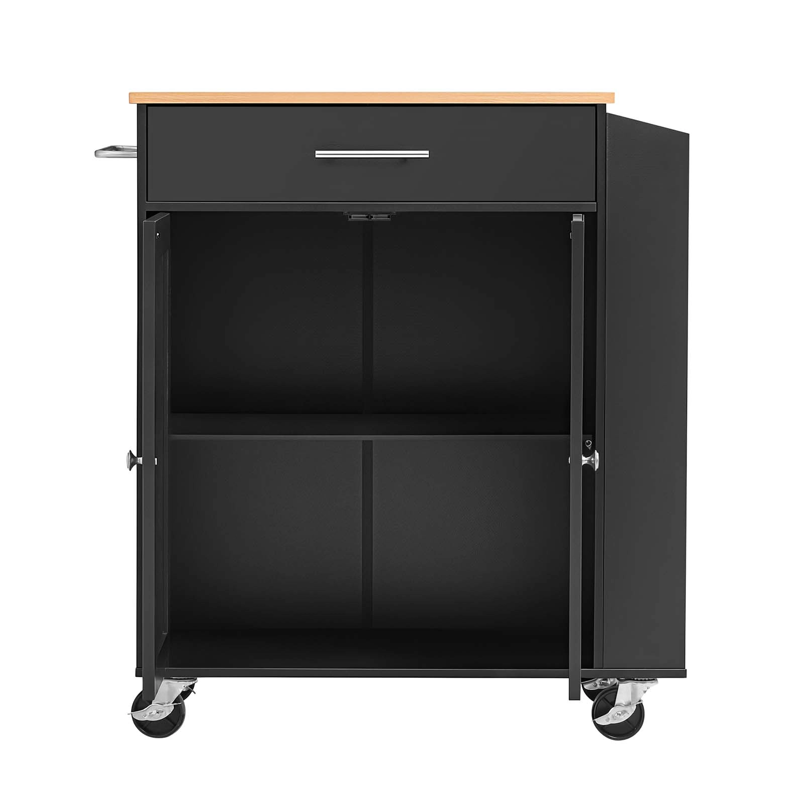 HONGGE Kitchen Island Cart with Storage Mobile Rolling Storage Island on Swivel Wheels with Drawer Storage Cabinet Rack